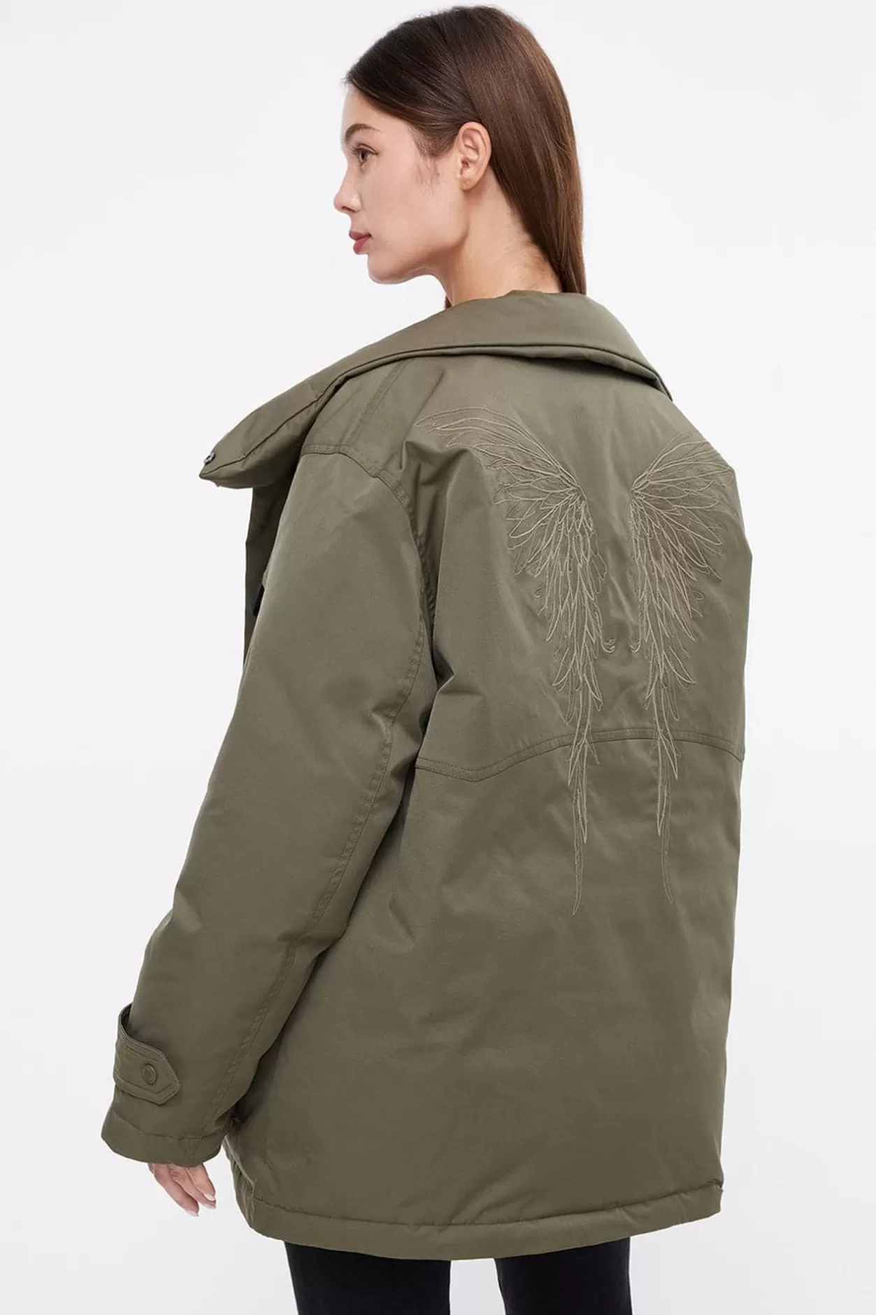 Miss Sixty Angel Collection Warm Cargo Down Jacket Army Green Sale