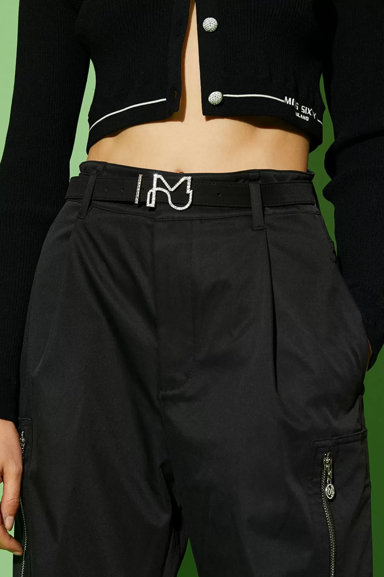 Miss Sixty Belted Cargo Track Pants Black Clearance