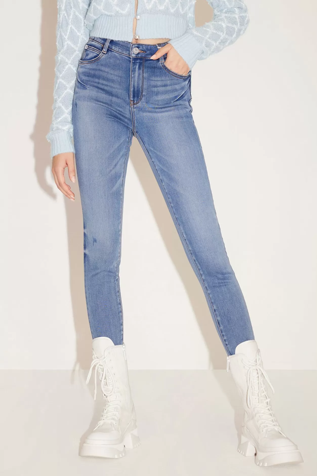 Miss Sixty Blue Stretchy Skinny Jeans Middle Blue Best Sale