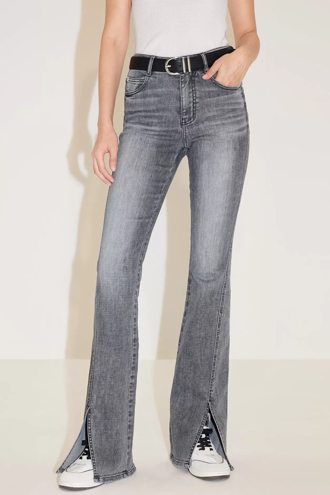 Miss Sixty Bootcut Jeans With Front Slit Black Fog Best