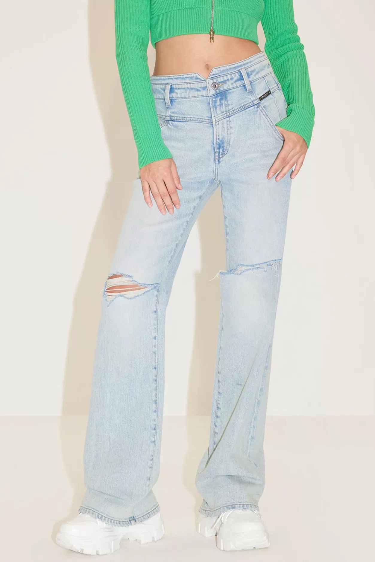 Miss Sixty Bootcut Jeans With Mulberry Silk Light Blue Clearance