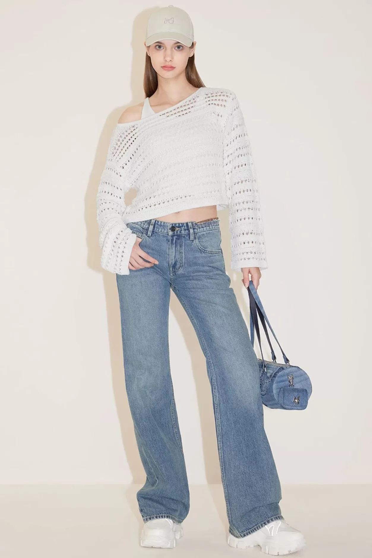 Miss Sixty Bootcut Jeans With Waist Chain Middle Blue Online