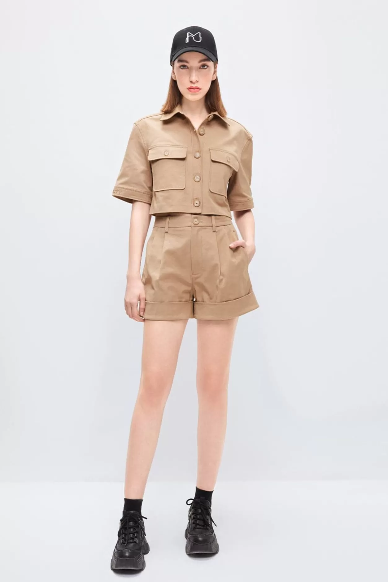 Miss Sixty Cargo Shorts Khaki Cheap