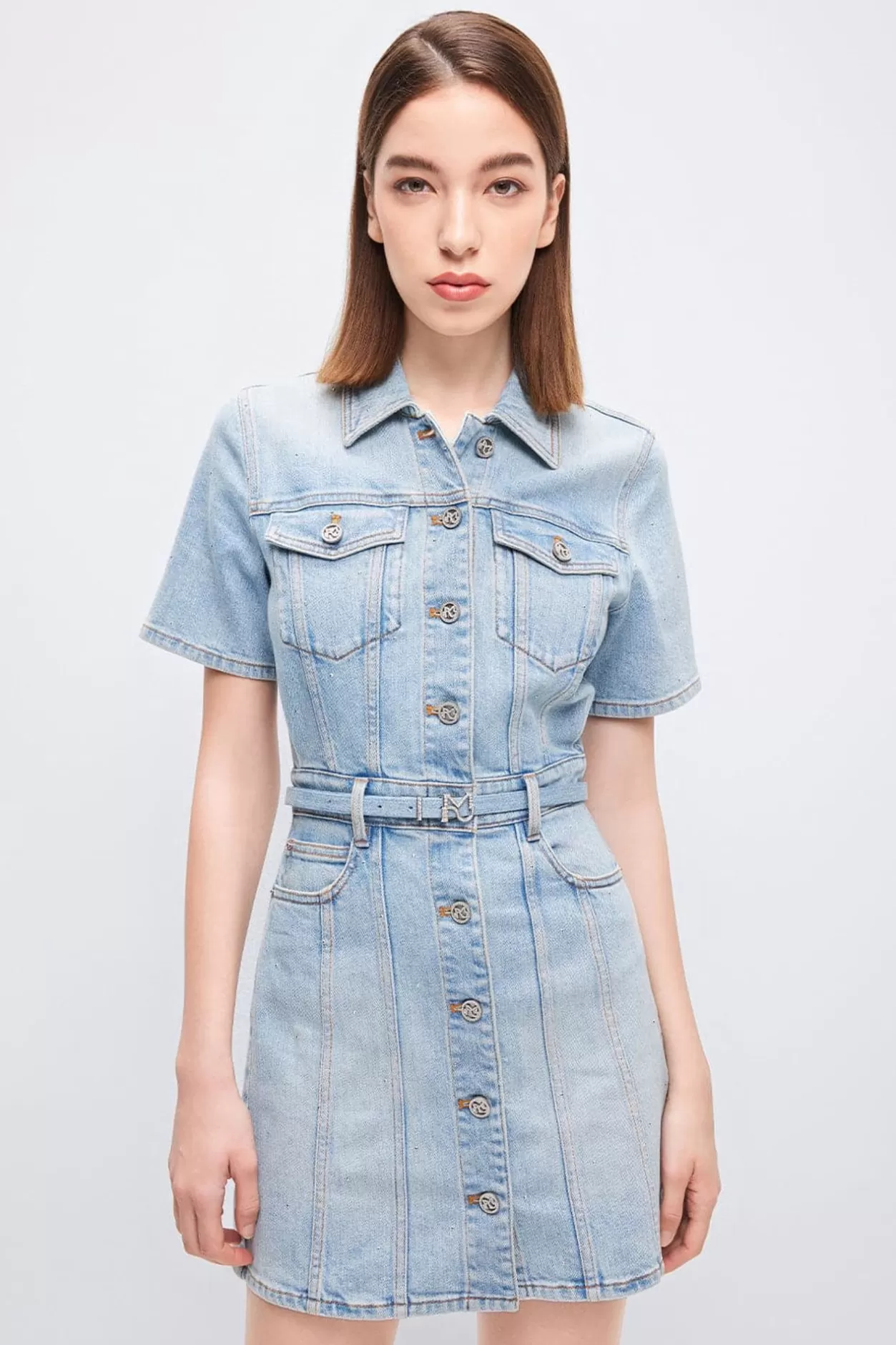 Miss Sixty Cargo Style Dress Light Blue Flash Sale