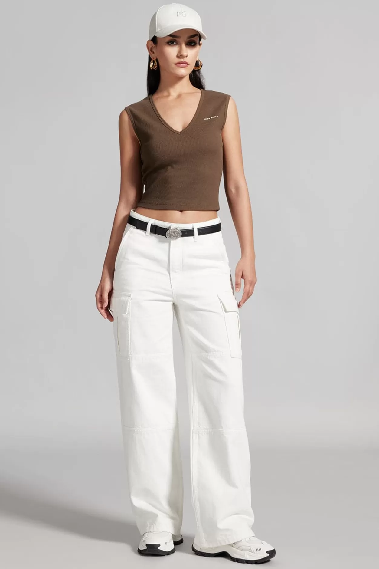 Miss Sixty Cargo Style Straight Jeans White Best