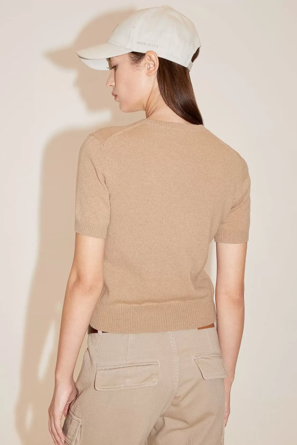 Miss Sixty Cashmere Short Cropped Knit Top Fashion