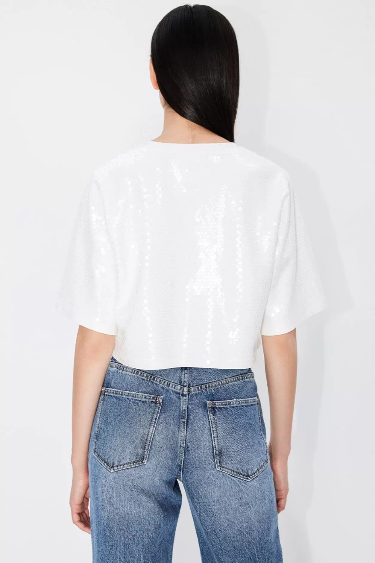 Miss Sixty Casual Sequined T-Shirt White Online