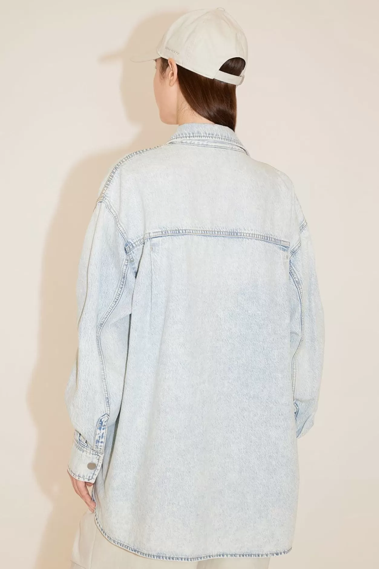 Miss Sixty Casual Style Long Denim Shirt Light Blue Cheap