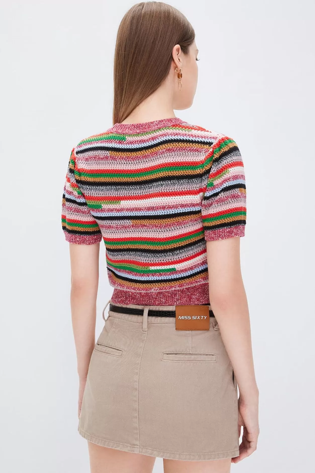 Miss Sixty Colour Striped Panel Sweatshirt Multicolour Fashion