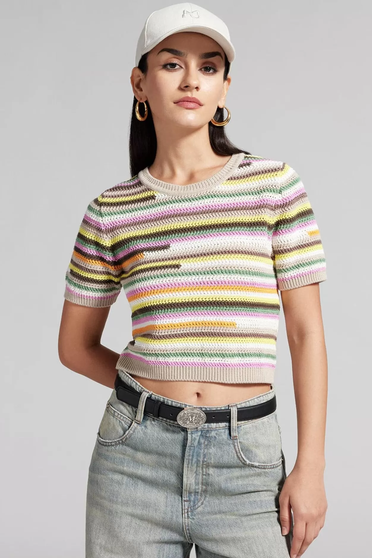 Miss Sixty Colourful Striped Knit Top Multicolour Sale