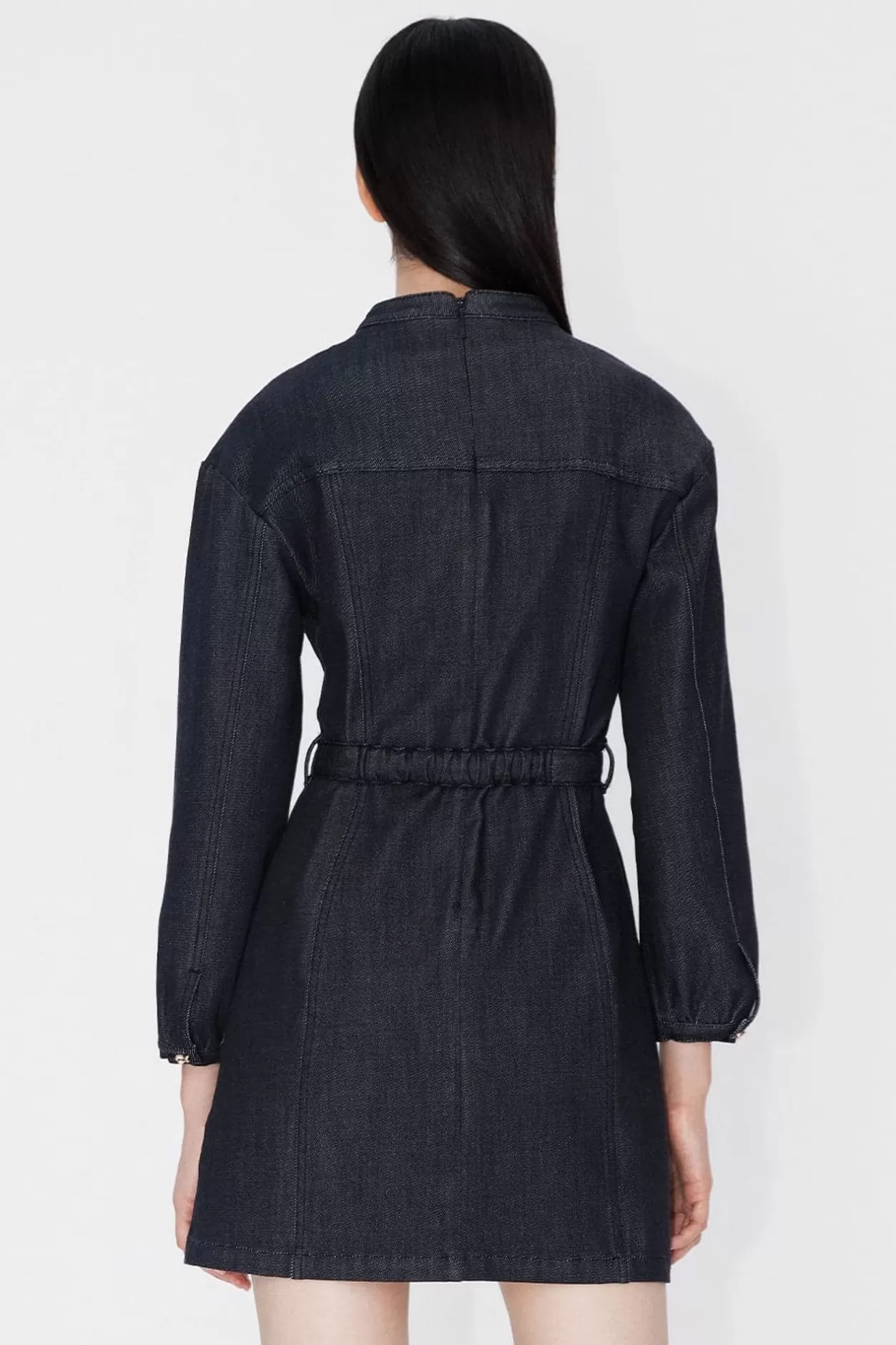 Miss Sixty Denim Dress With Belt And Gold Button Black Blue Online