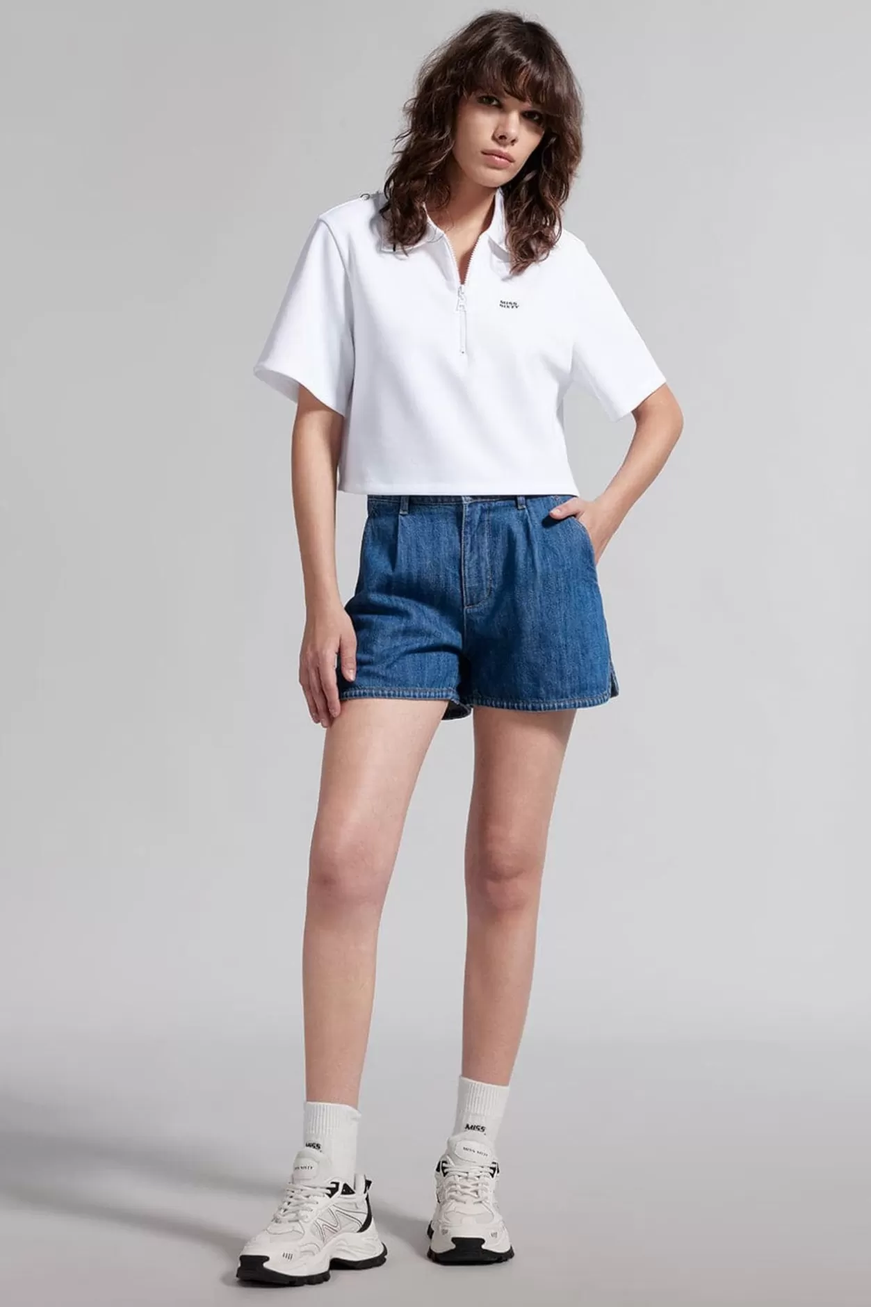 Miss Sixty Denim Shorts With Tencel Dark Blue New