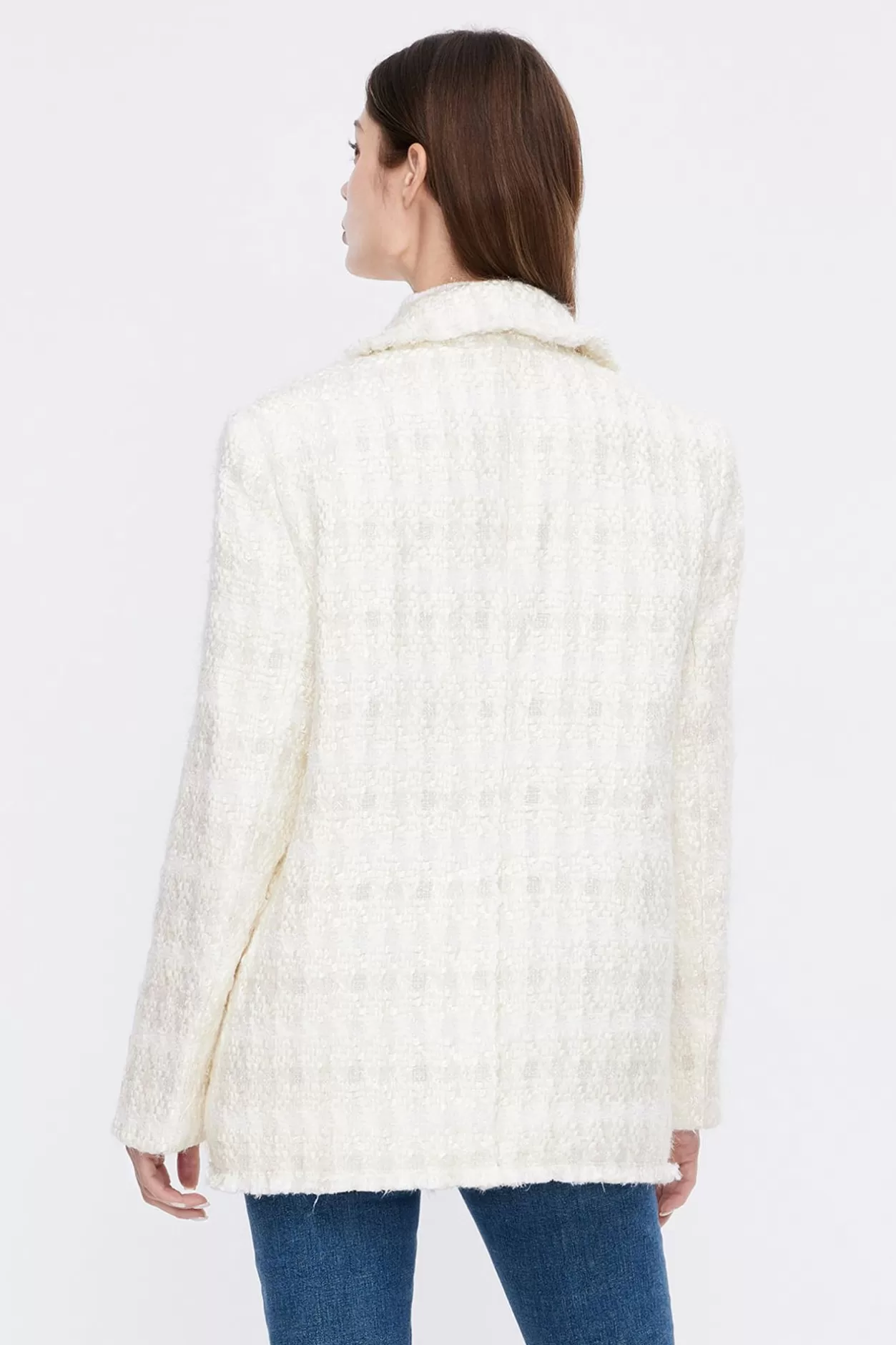 Miss Sixty Elegance Tweed Blazer Off White Outlet