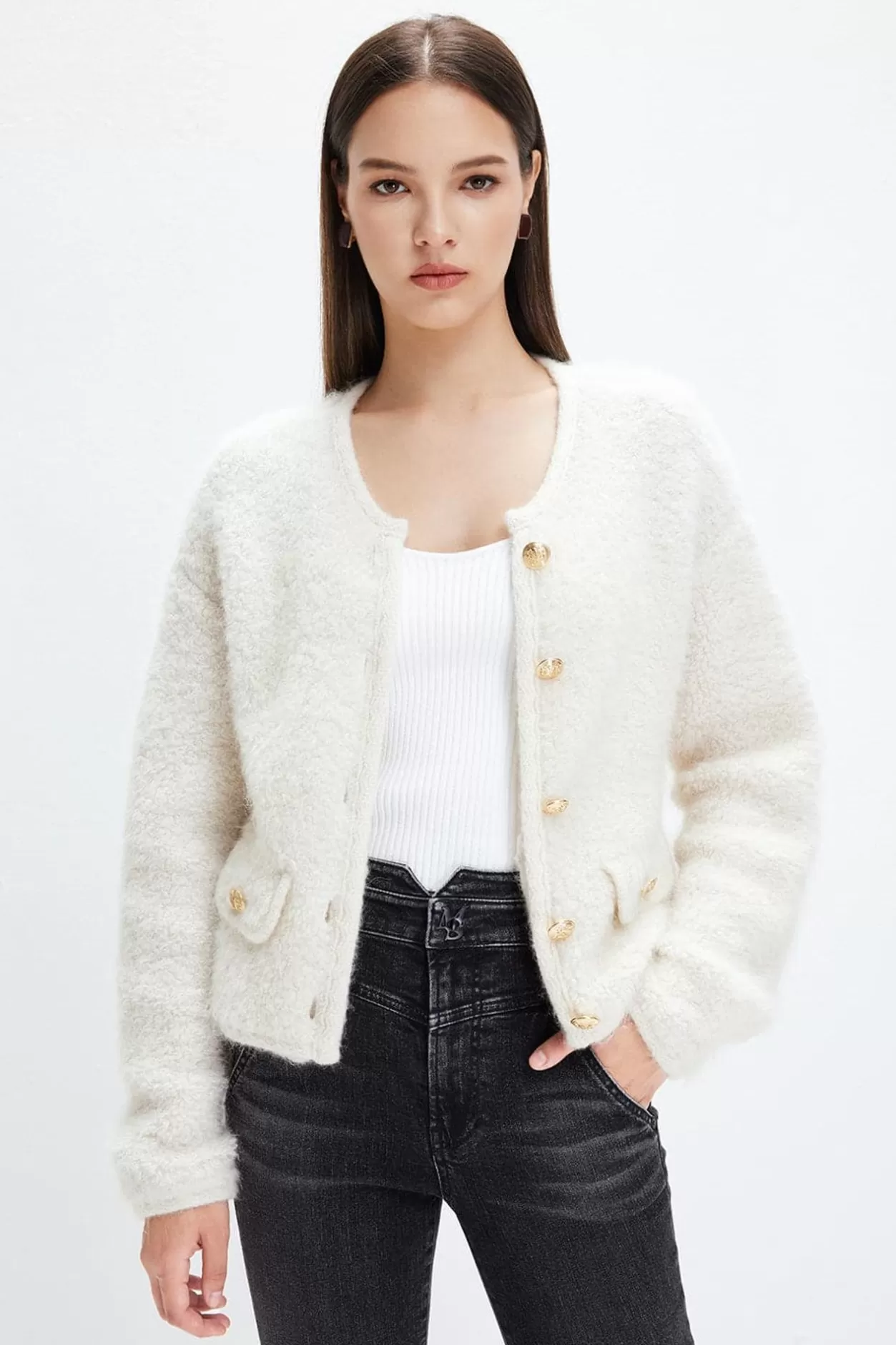 Miss Sixty Elegance Woolen Knit Jacket Shop