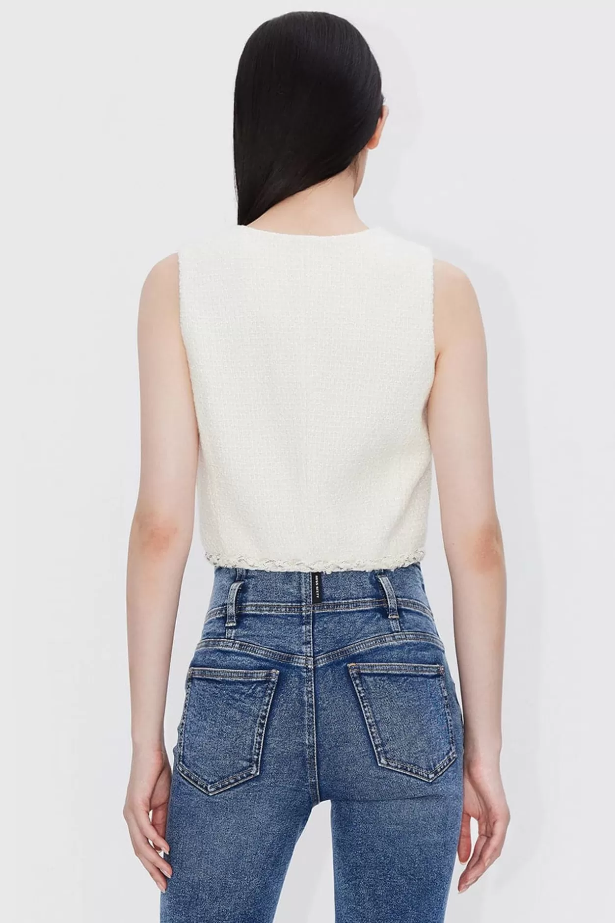 Miss Sixty Forbidden City Culture Development Tweed Cropped Vest Off White Store