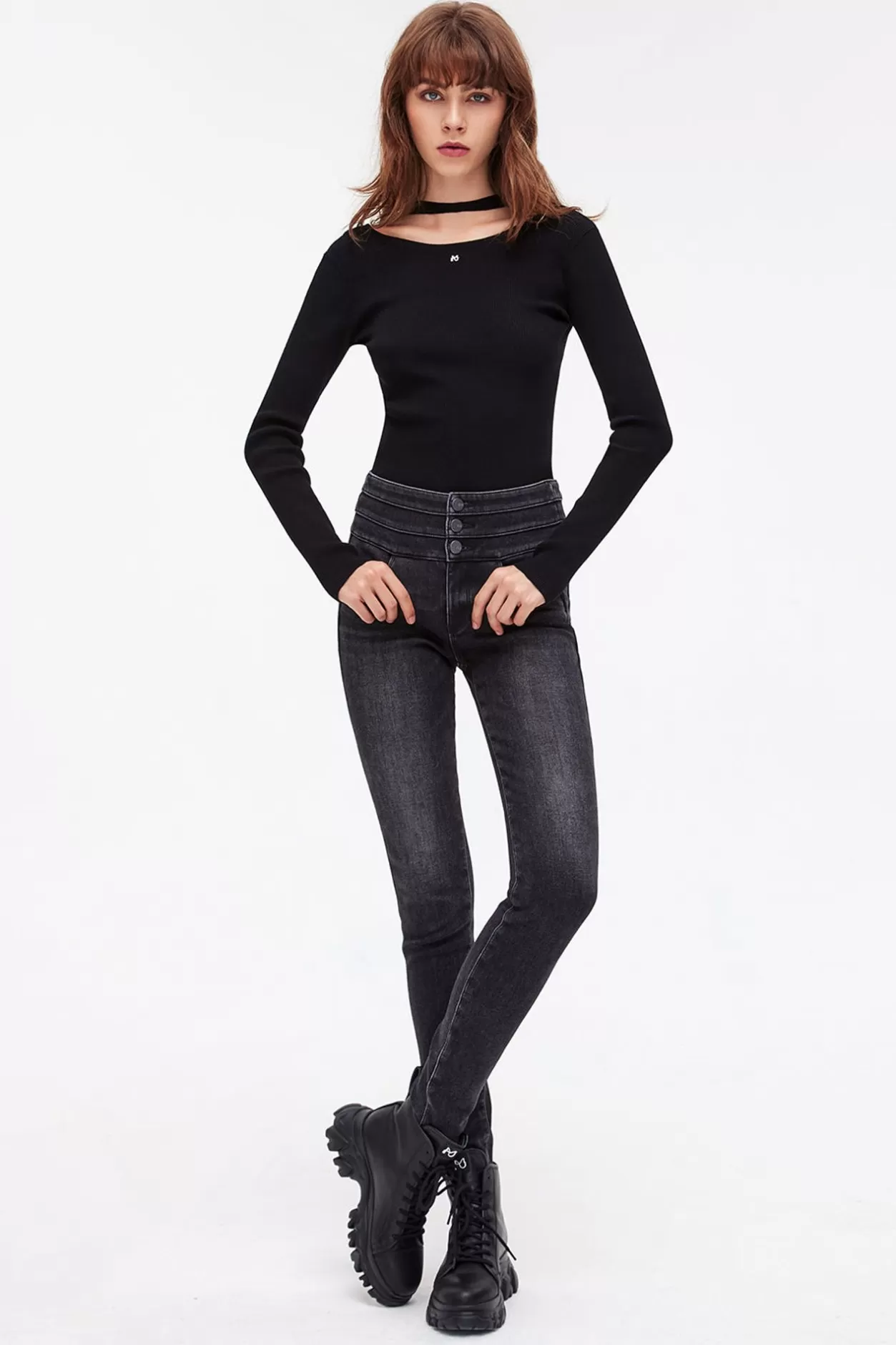 Miss Sixty High Waist Denim Jeans Black Fog Flash Sale