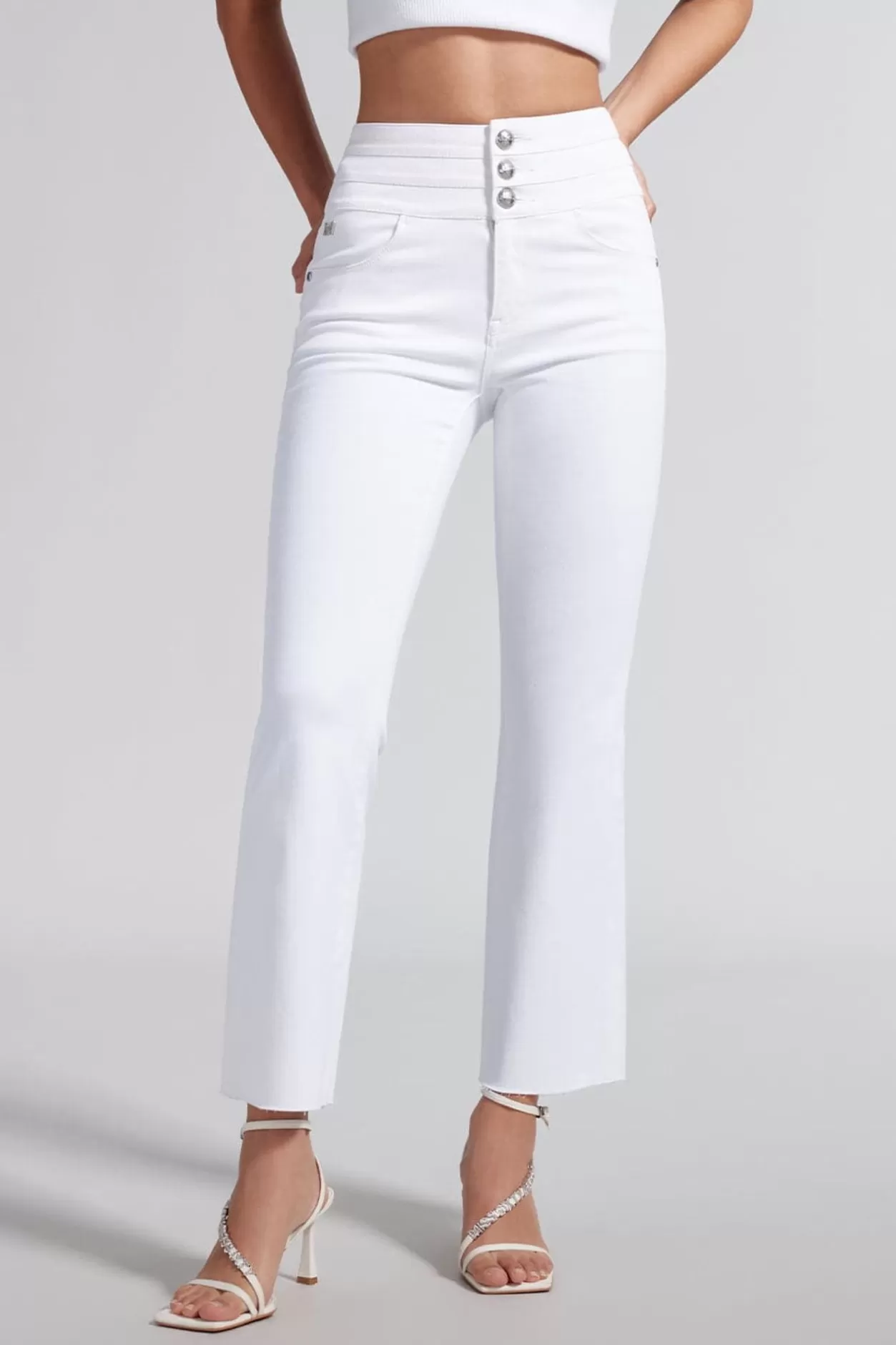 Miss Sixty High Waist Denim Jeans With Mulberry Silk White New