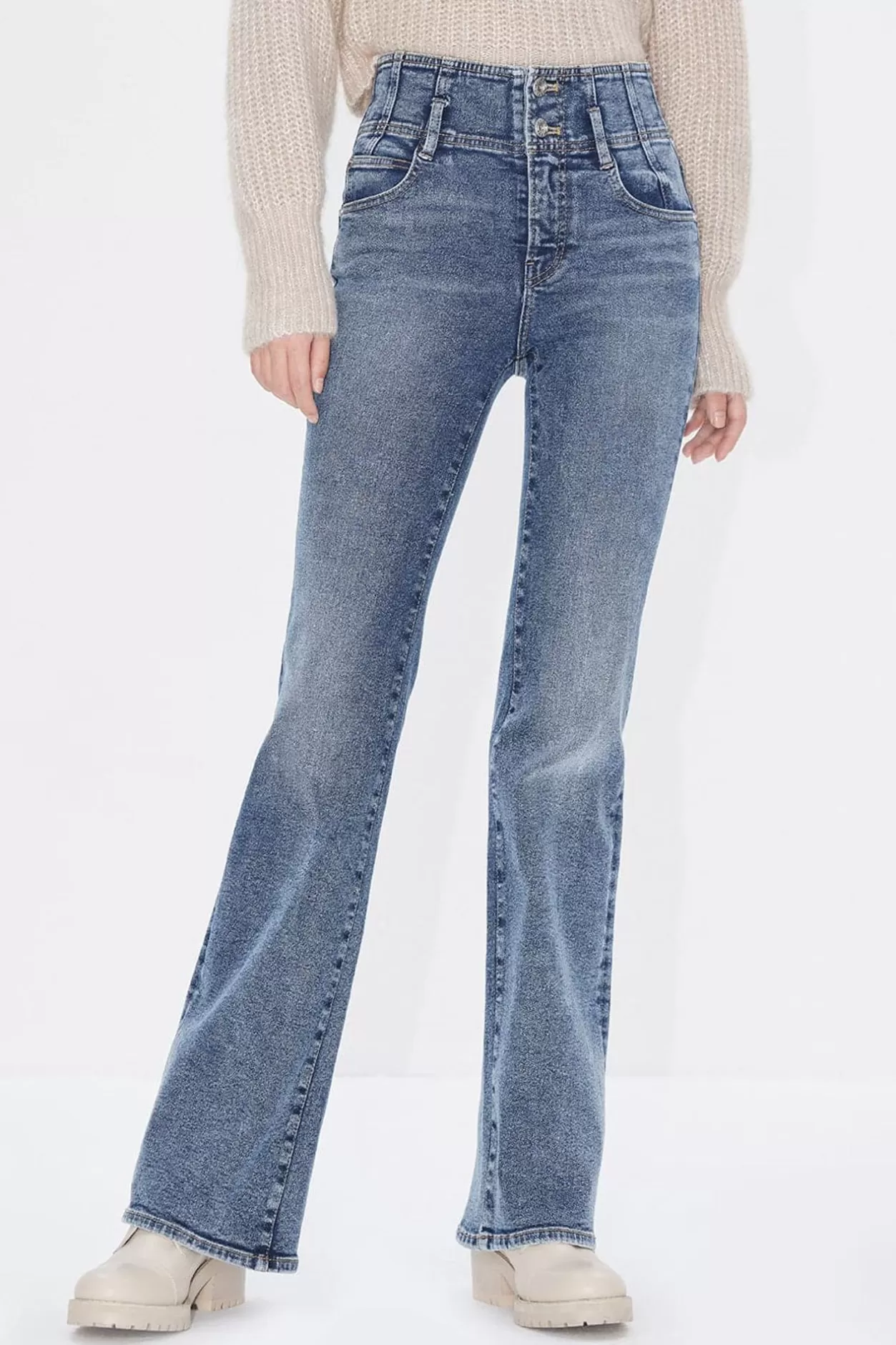 Miss Sixty High Waist Flared Jeans Middle Blue Hot