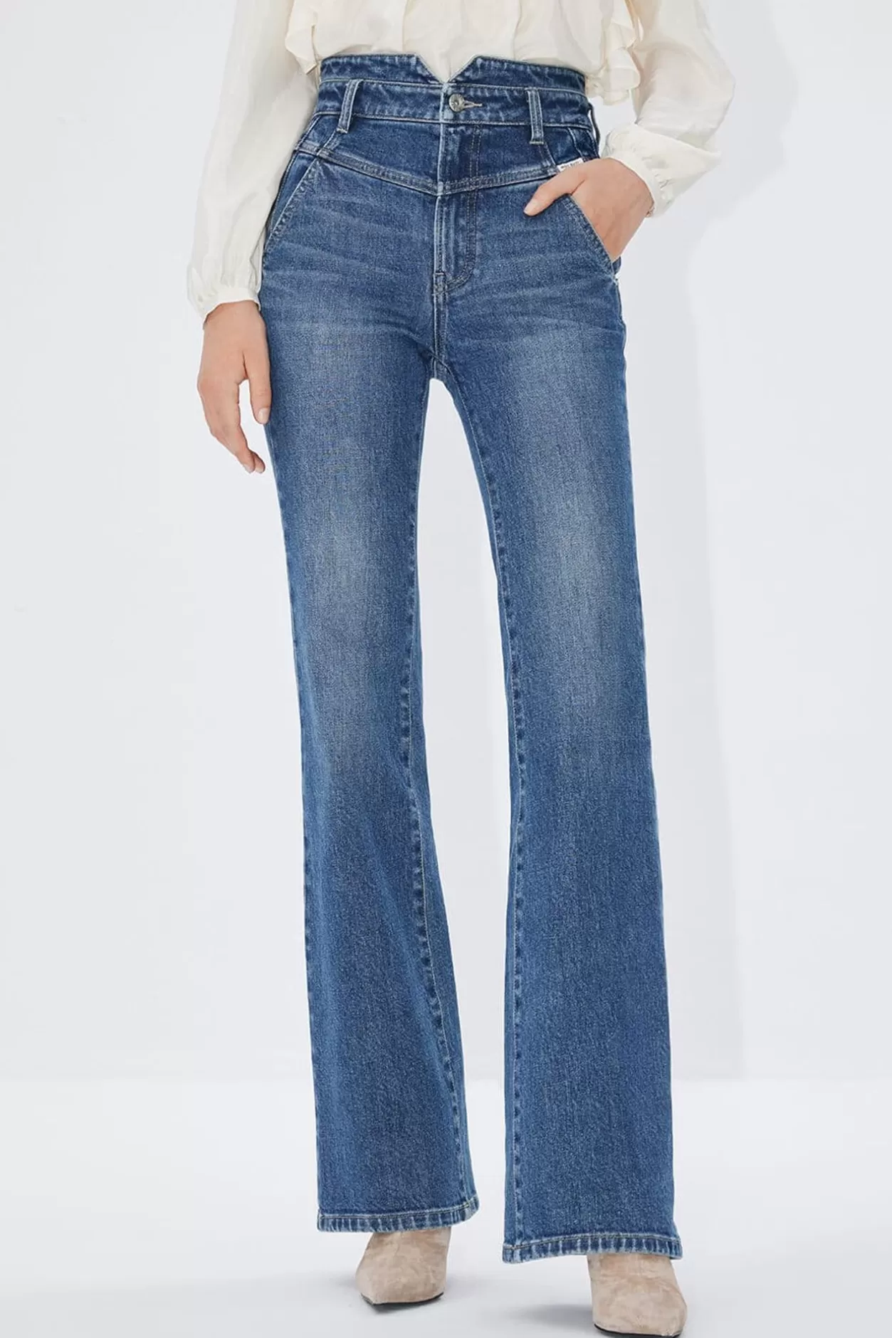 Miss Sixty High Waist Flared Rigid Jeans Middle Blue Online