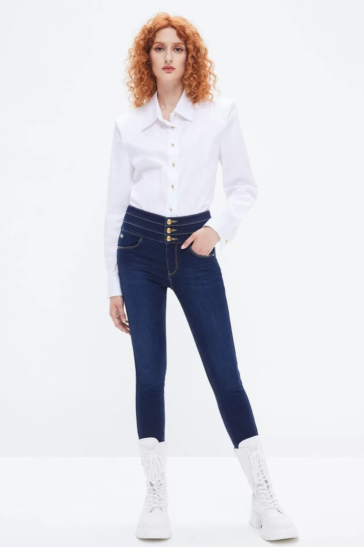 Miss Sixty High Waist Slim Fit Blue Jeans Middle Blue Best Sale