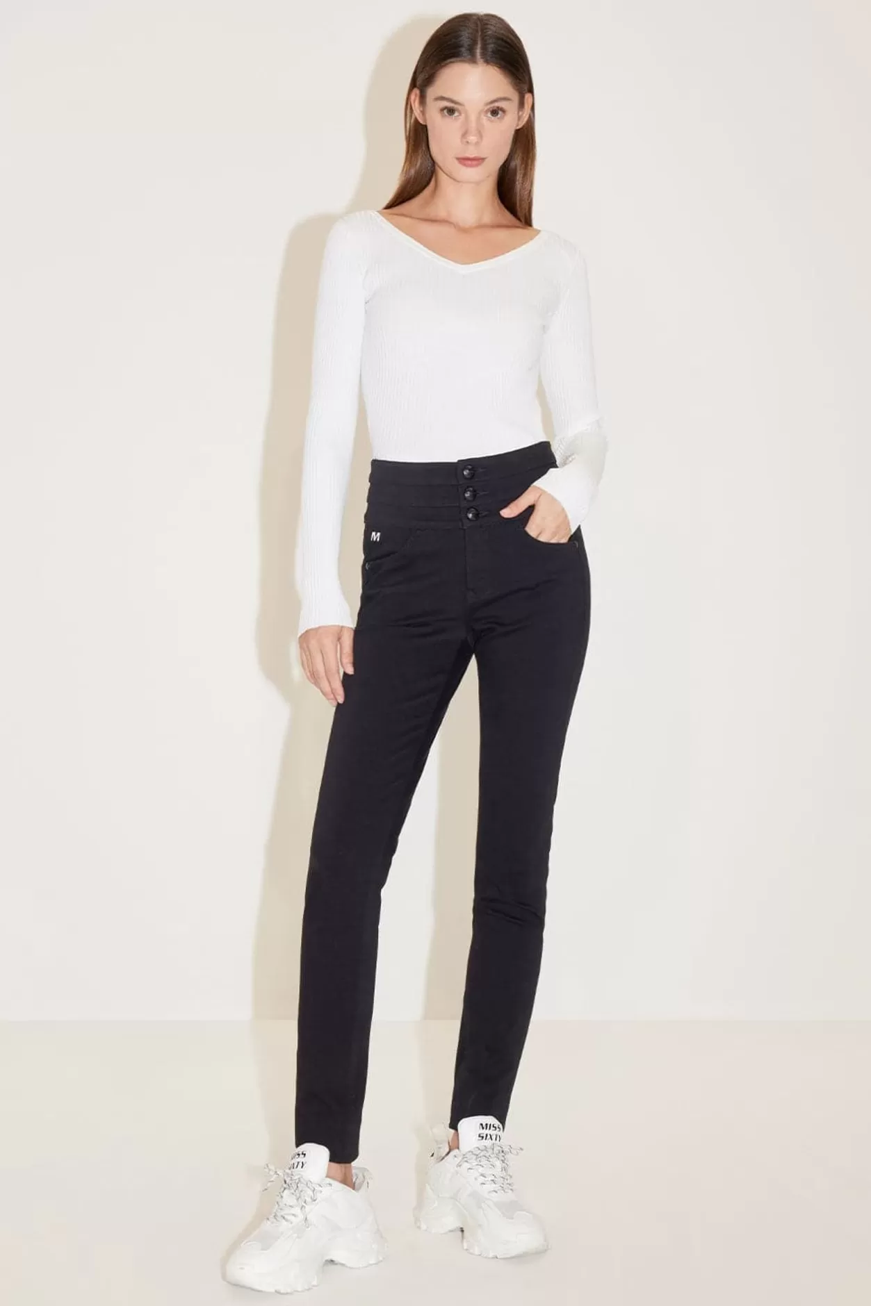 Miss Sixty High Waist Slim Fit Jeans Black Hot