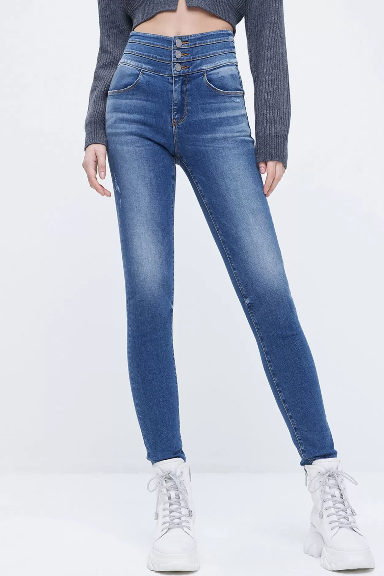 Miss Sixty High-Rise Skinny Jeans Middle Blue Sale