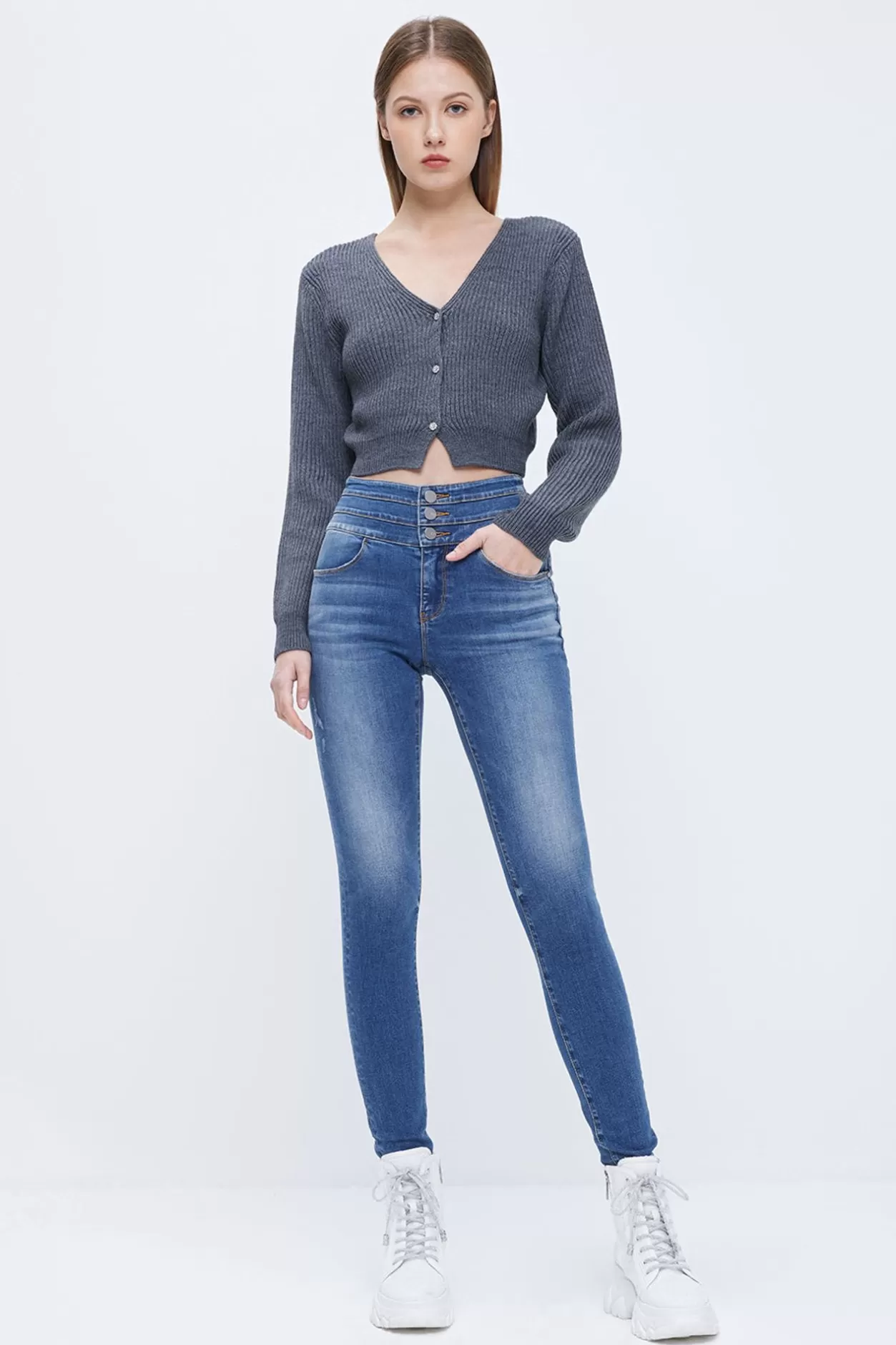 Miss Sixty High-Rise Skinny Jeans Middle Blue Sale