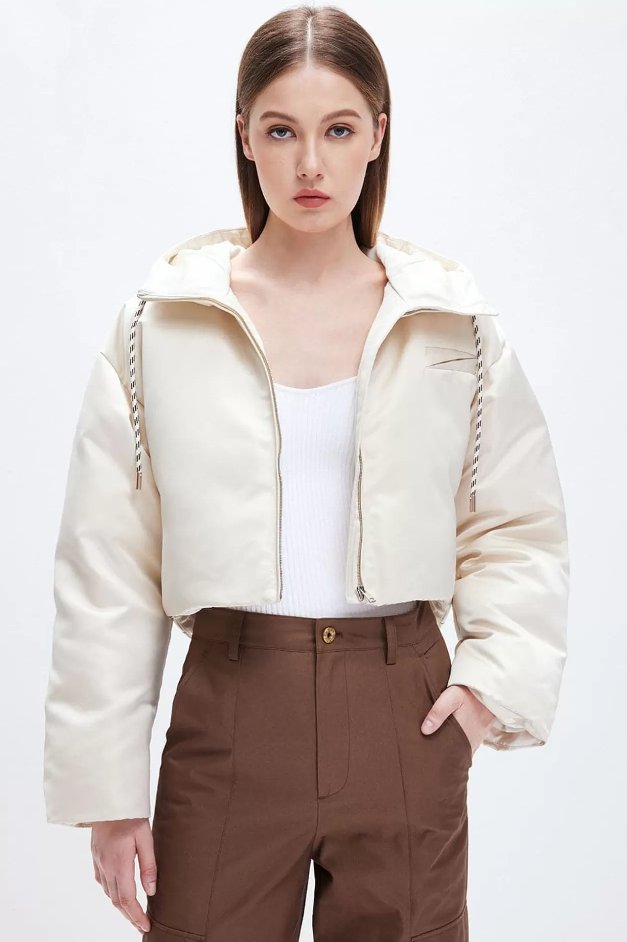 Miss Sixty Hooded Cropped Down Jacket Flash Sale