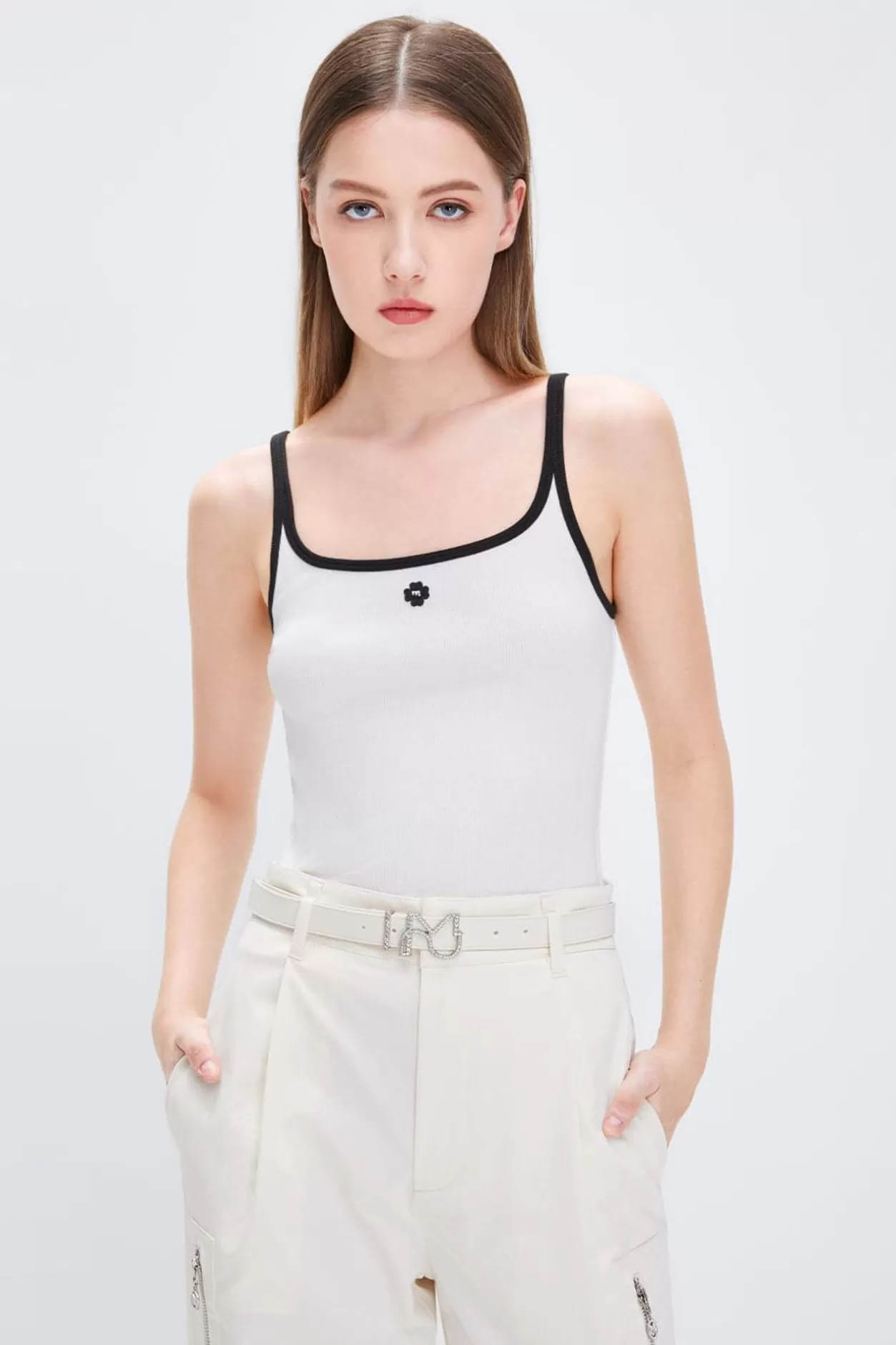 Miss Sixty Knitted Camisole With Clover Pattern Fashion