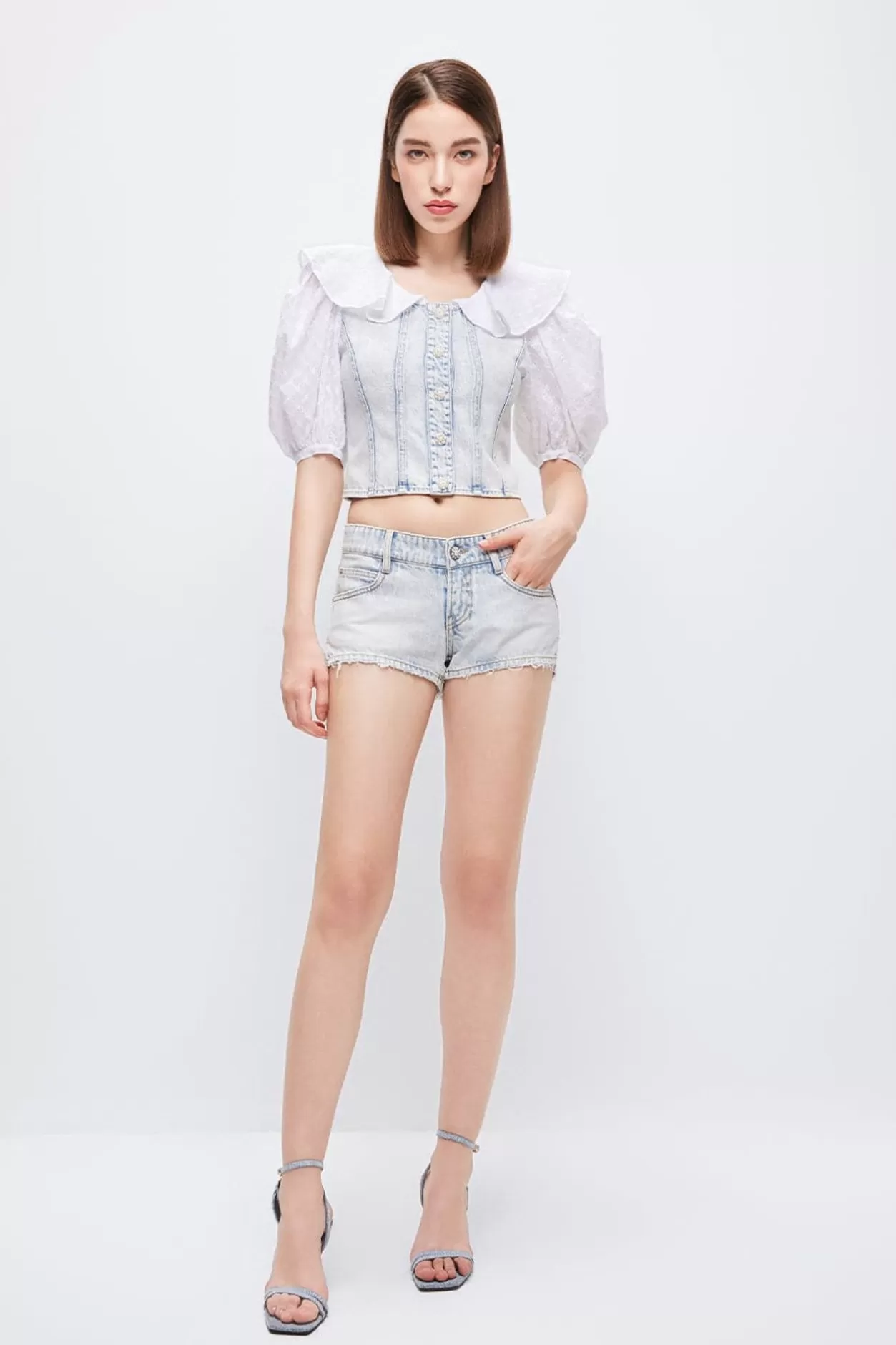 Miss Sixty Low-Rise Denim Shorts Light Blue Best Sale