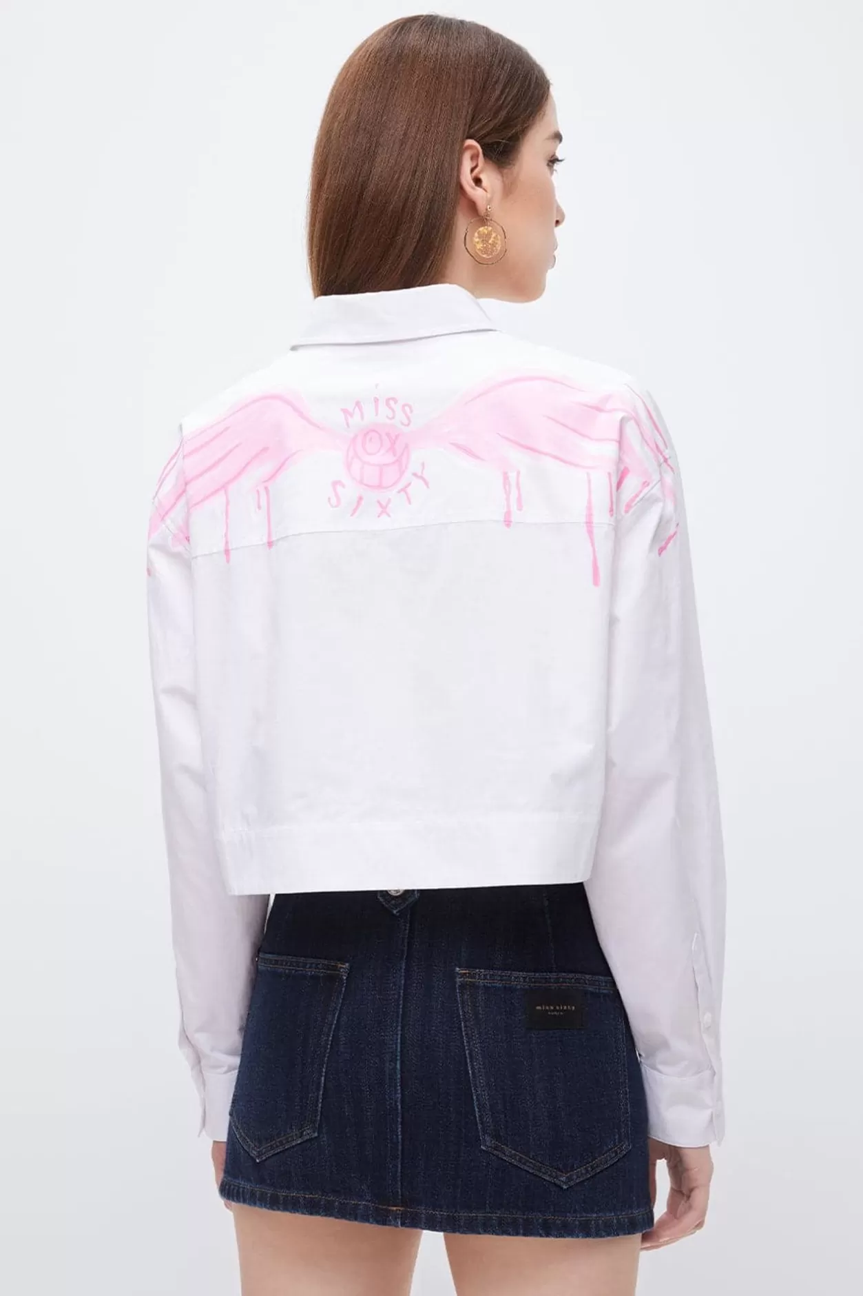 Miss Sixty X Andre Saraiva Capsule Collection Cropped Shirt White Hot