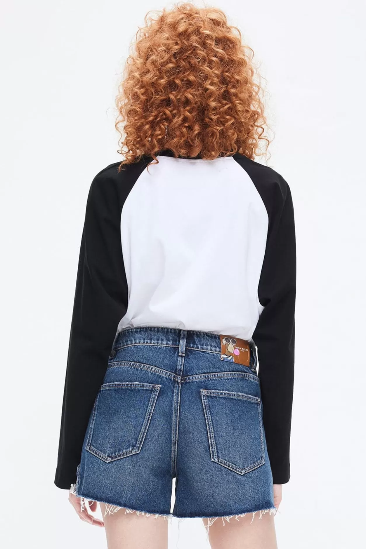 Miss Sixty Nft Capsule Black And White Contrasting Long Sleeves T-Shirt Bright White Flash Sale