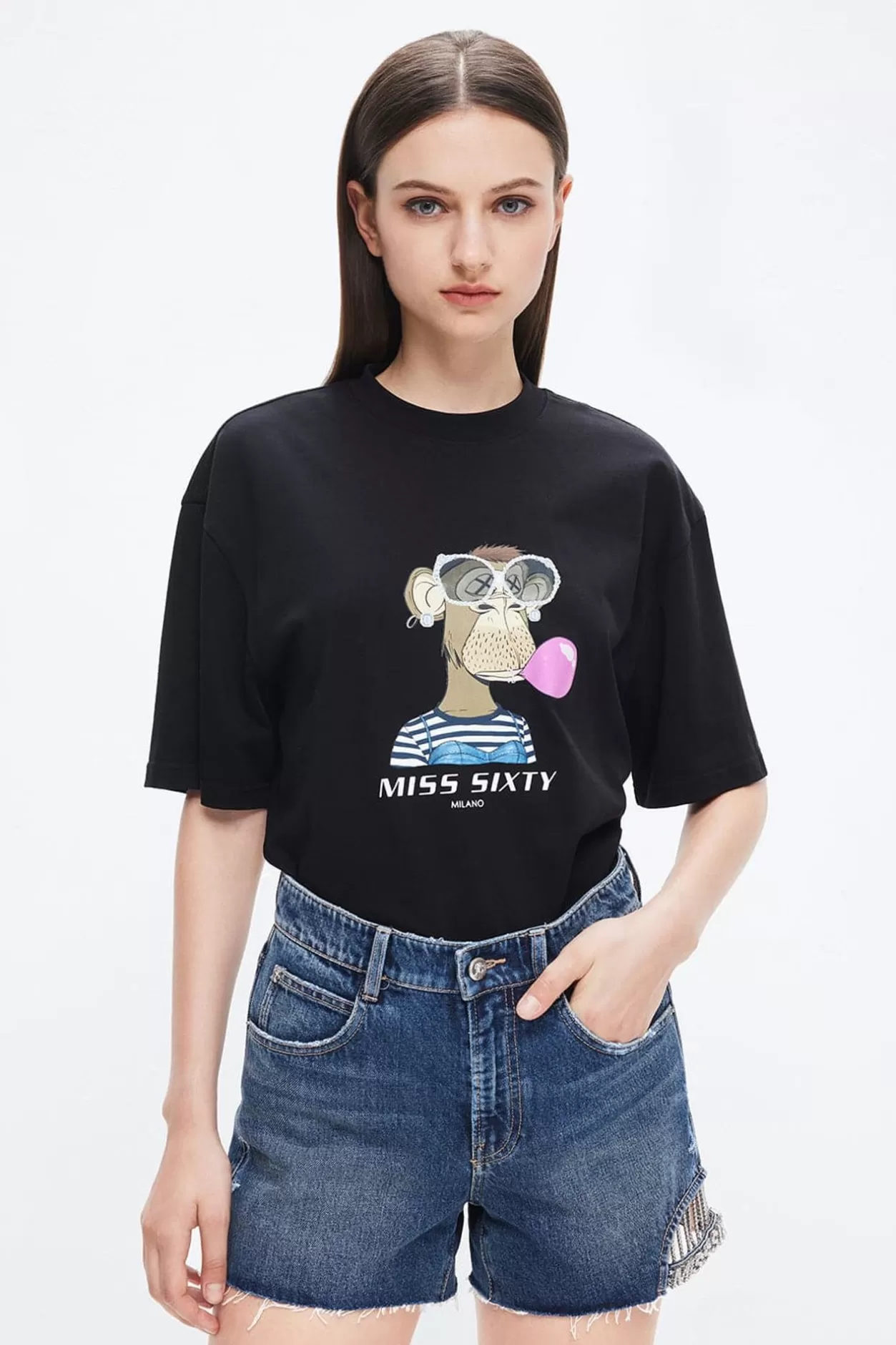 Miss Sixty Nft Capsule Round Neck Print T-Shirt Flash Sale