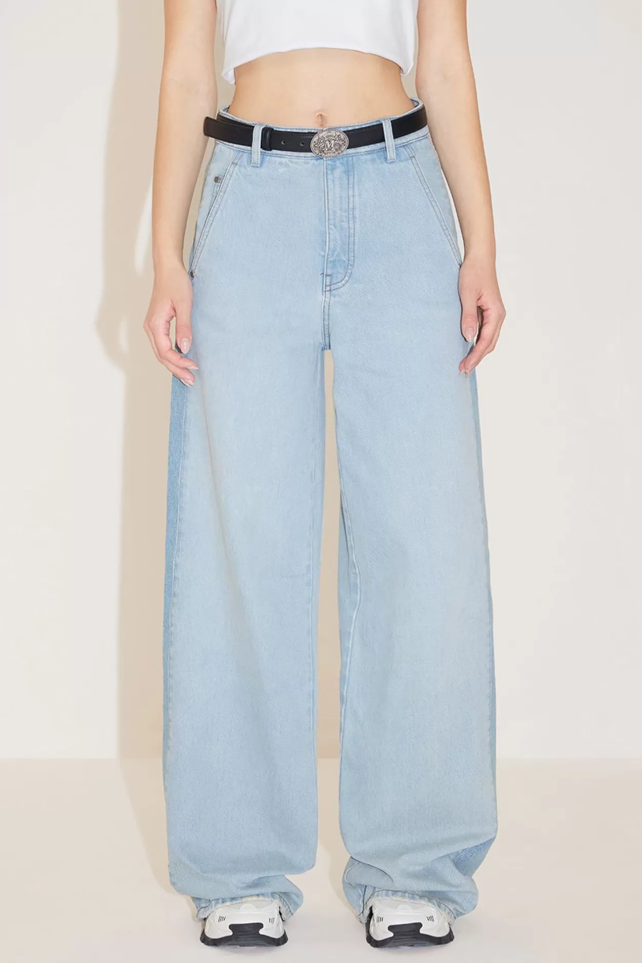 Miss Sixty Relaxed Colour Block Wide-Leg Jeans Light Blue Best