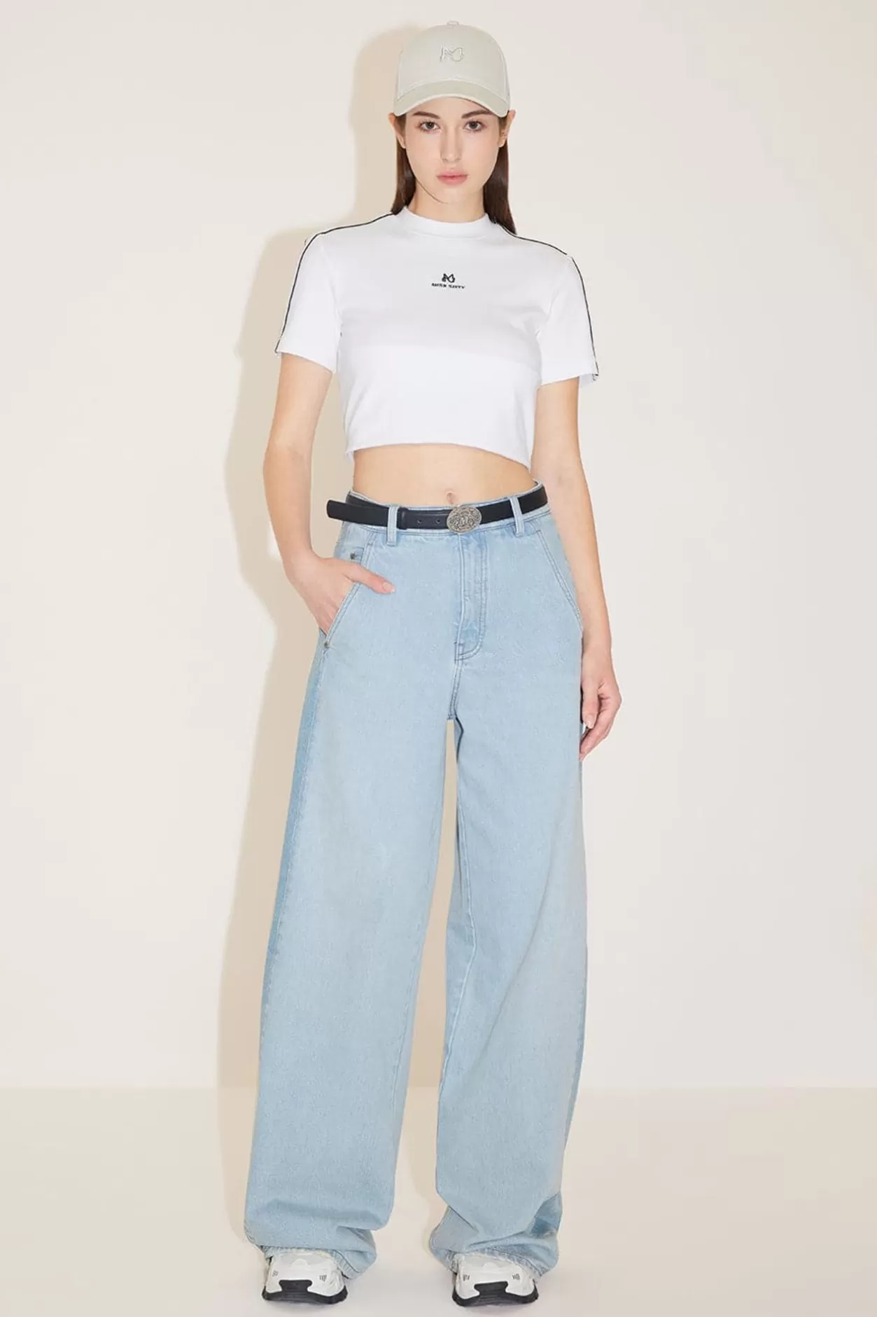 Miss Sixty Relaxed Colour Block Wide-Leg Jeans Light Blue Best