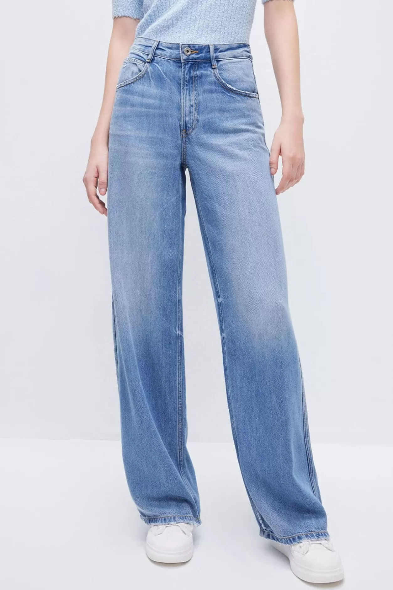 Miss Sixty Relaxed Fit Denim Jeans With Tencel Drape Light Blue Fashion