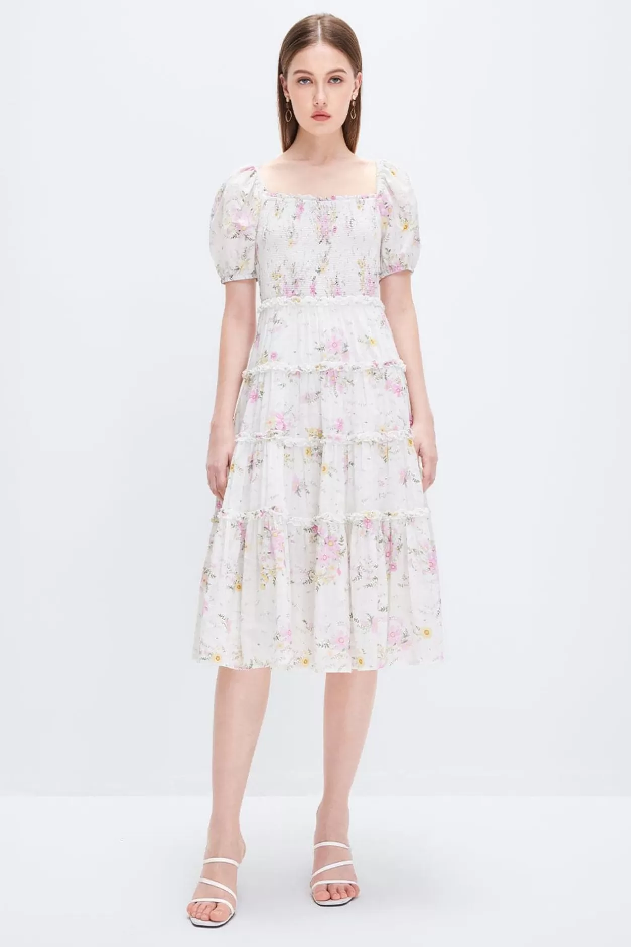 Miss Sixty Resort French Style Floral Dress Multicolour Fashion