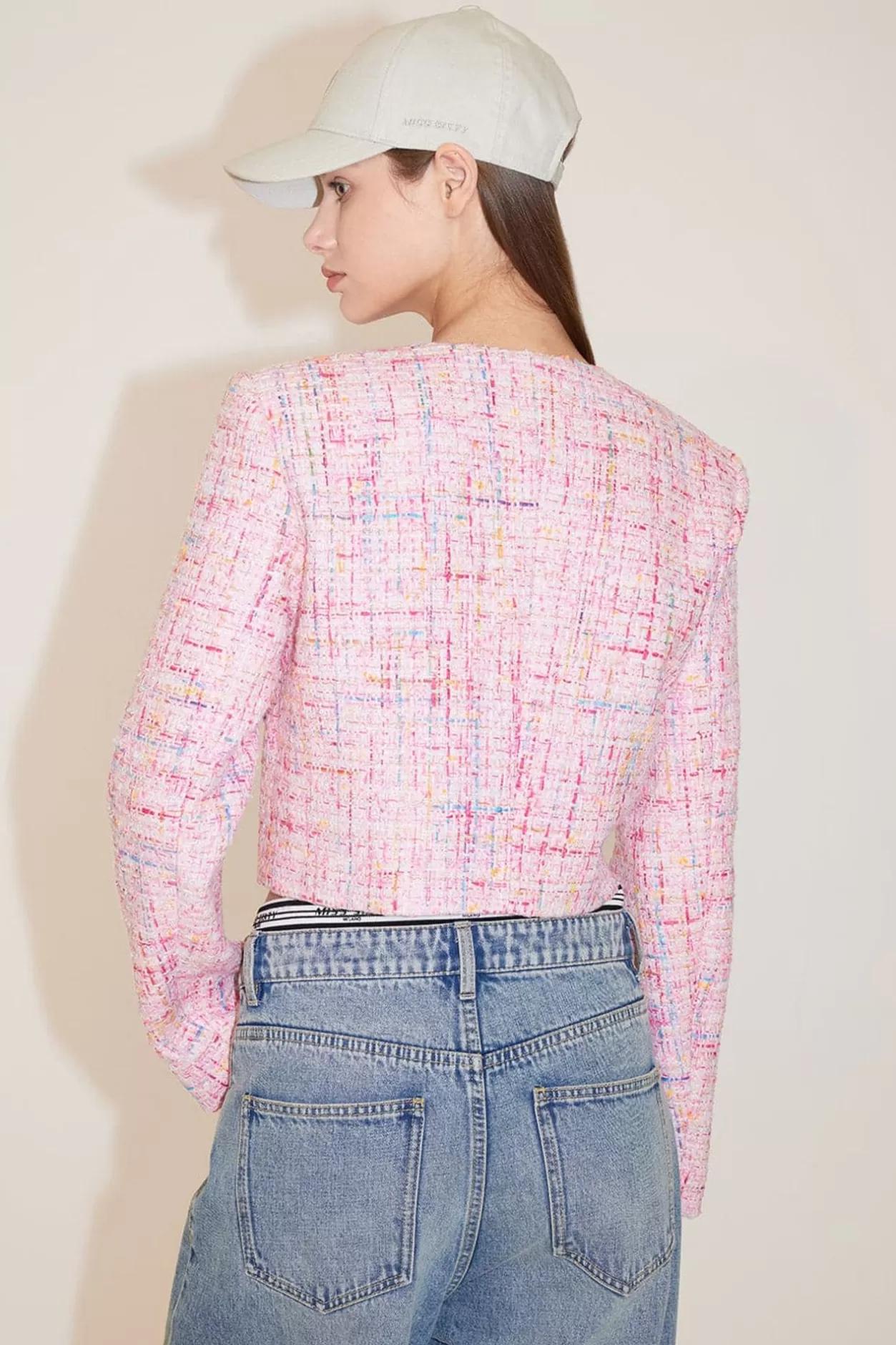 Miss Sixty Round Neck Cropped Jacket Pink Best