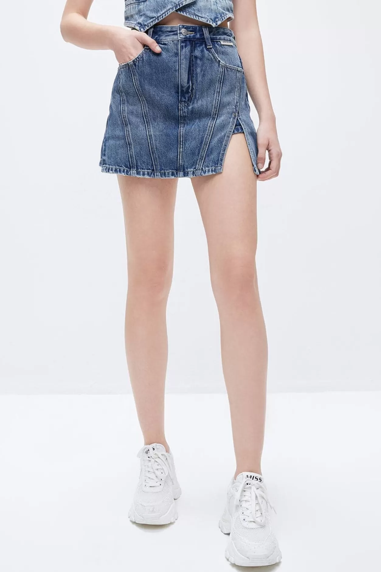 Miss Sixty Sexy Slit Denim Culottes Discount