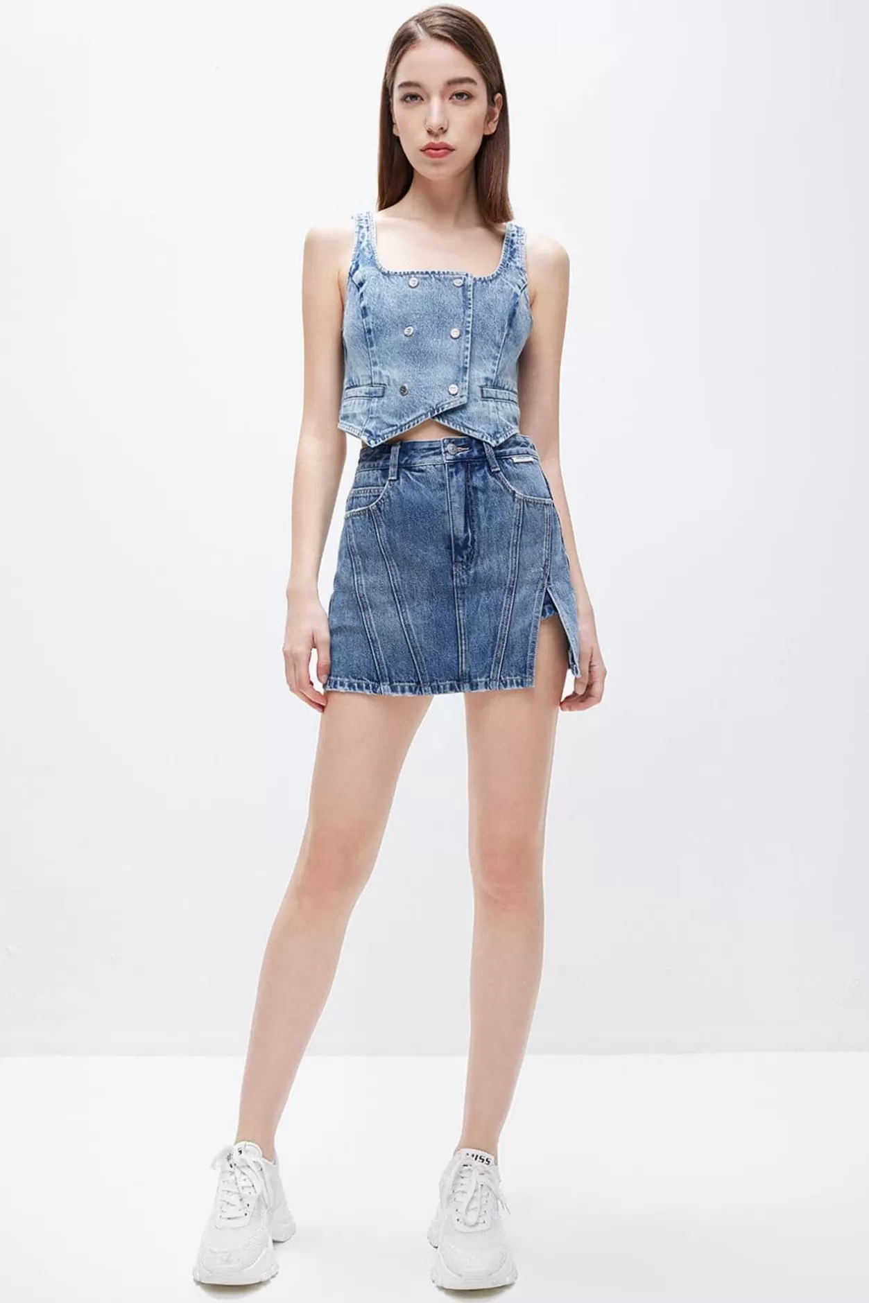 Miss Sixty Sexy Slit Denim Culottes Discount