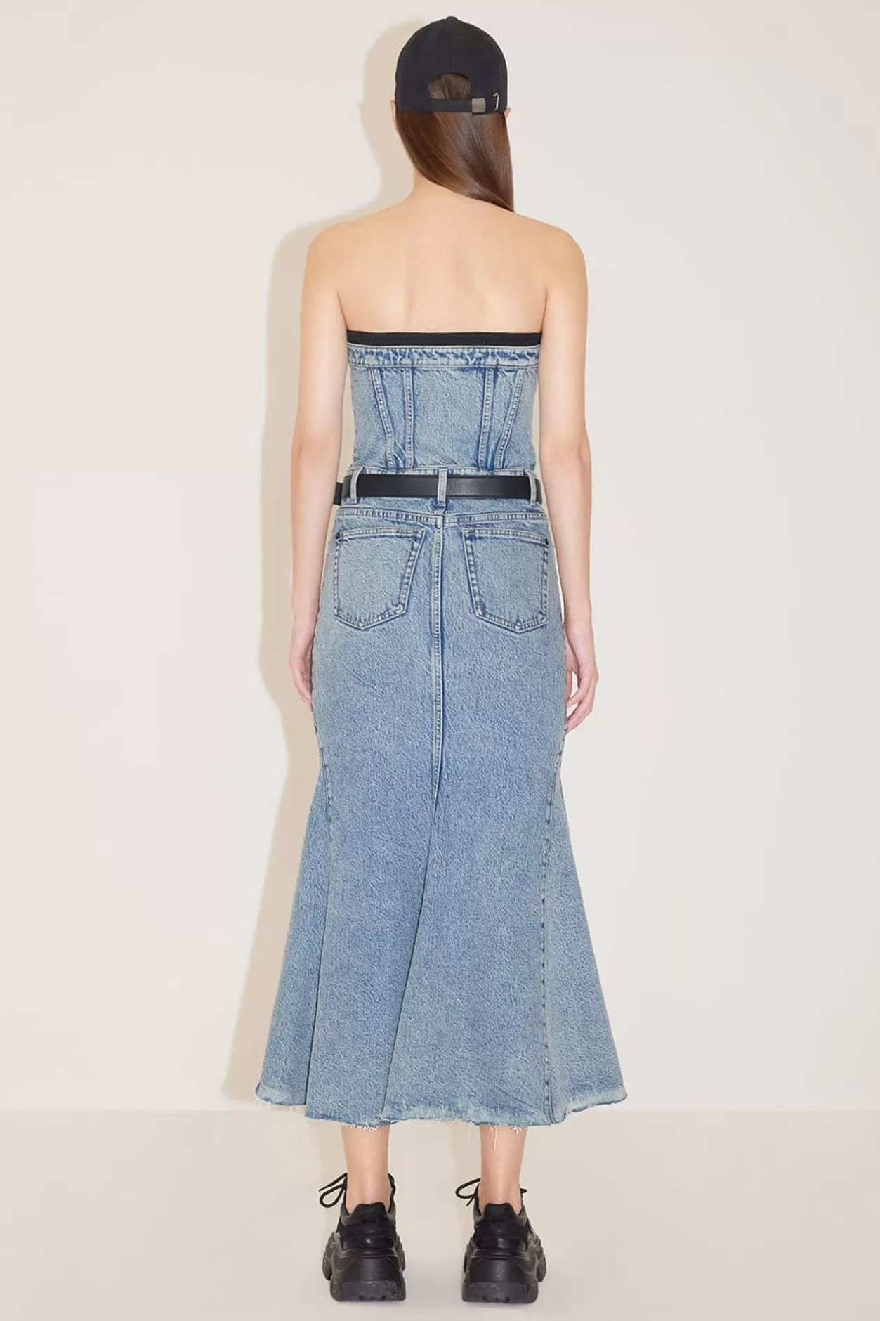 Miss Sixty Sexy Strapless Denim Fishtail Dress Middle Blue Store