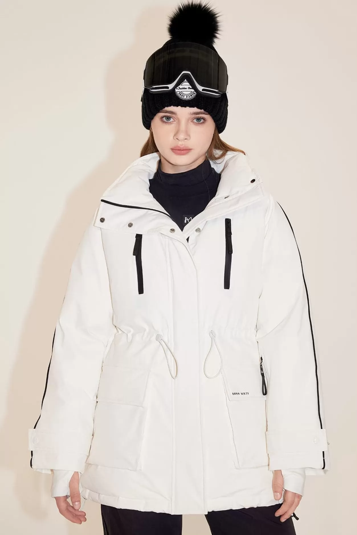 Miss Sixty Ski Collection Drawstring Down Jacket Outlet