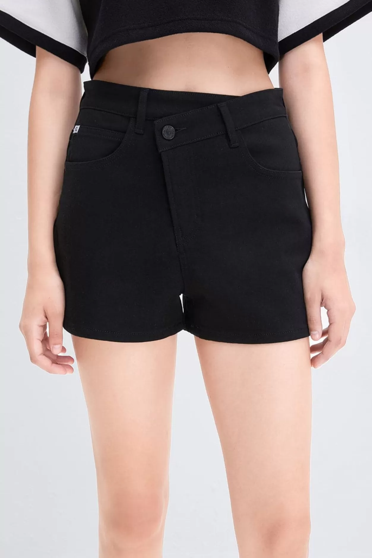 Miss Sixty Slant Placket Denim Shorts Black Best