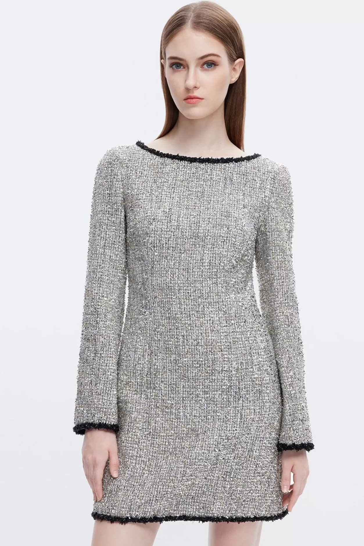 Miss Sixty Sparkling Slim Fit Party Dress Silver Black Flash Sale