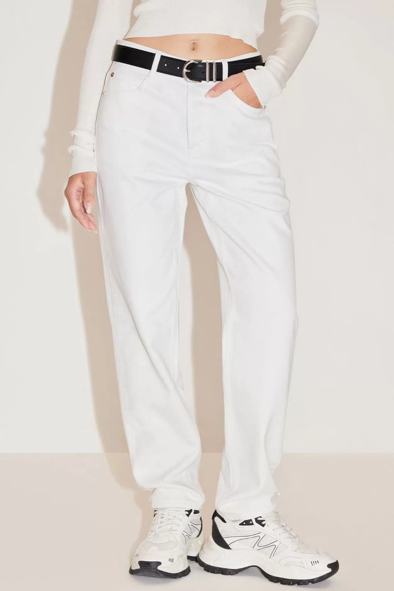 Miss Sixty Straight Fit Cropped Jeans In White Flash Sale