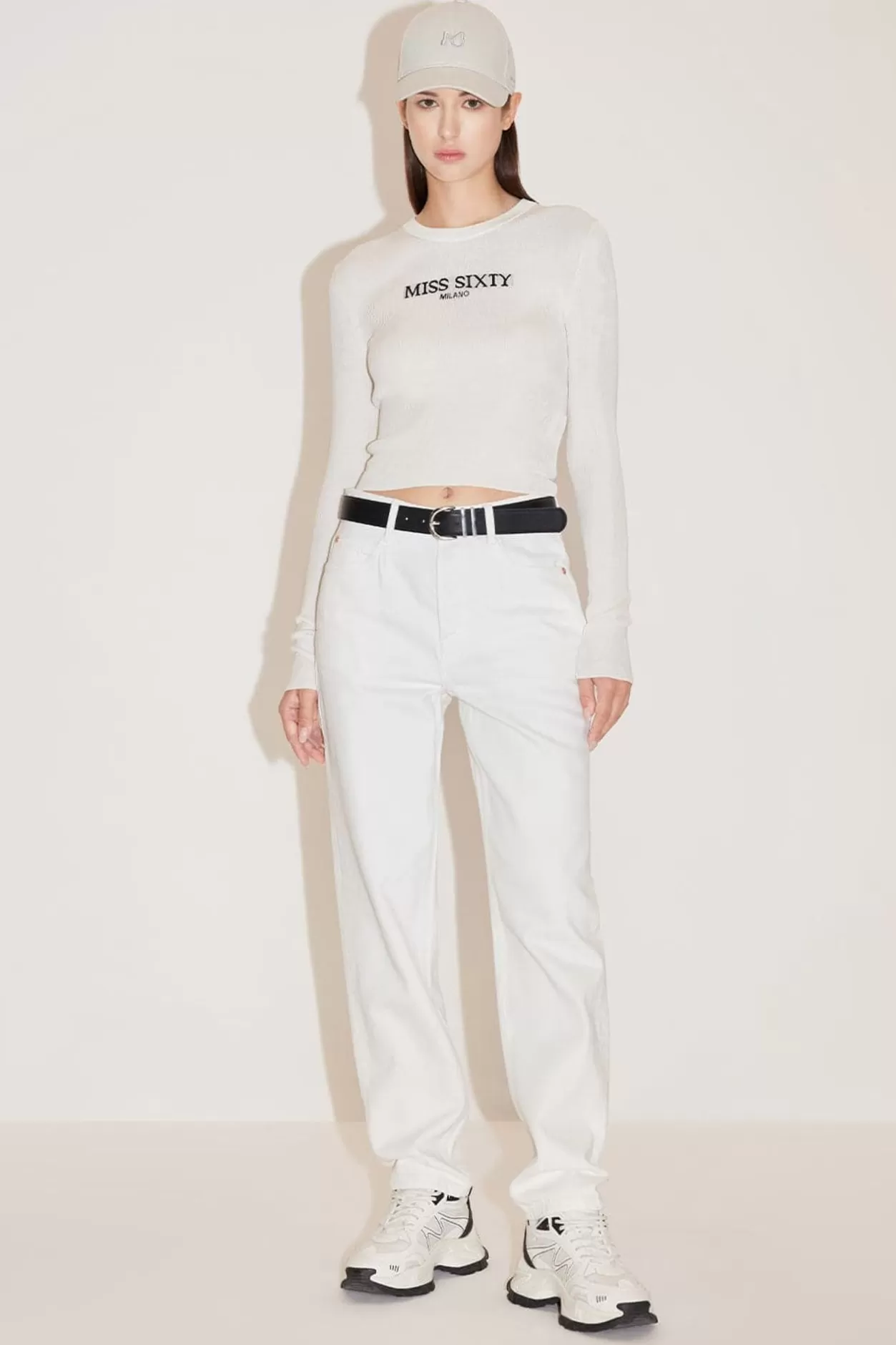 Miss Sixty Straight Fit Cropped Jeans In White Flash Sale