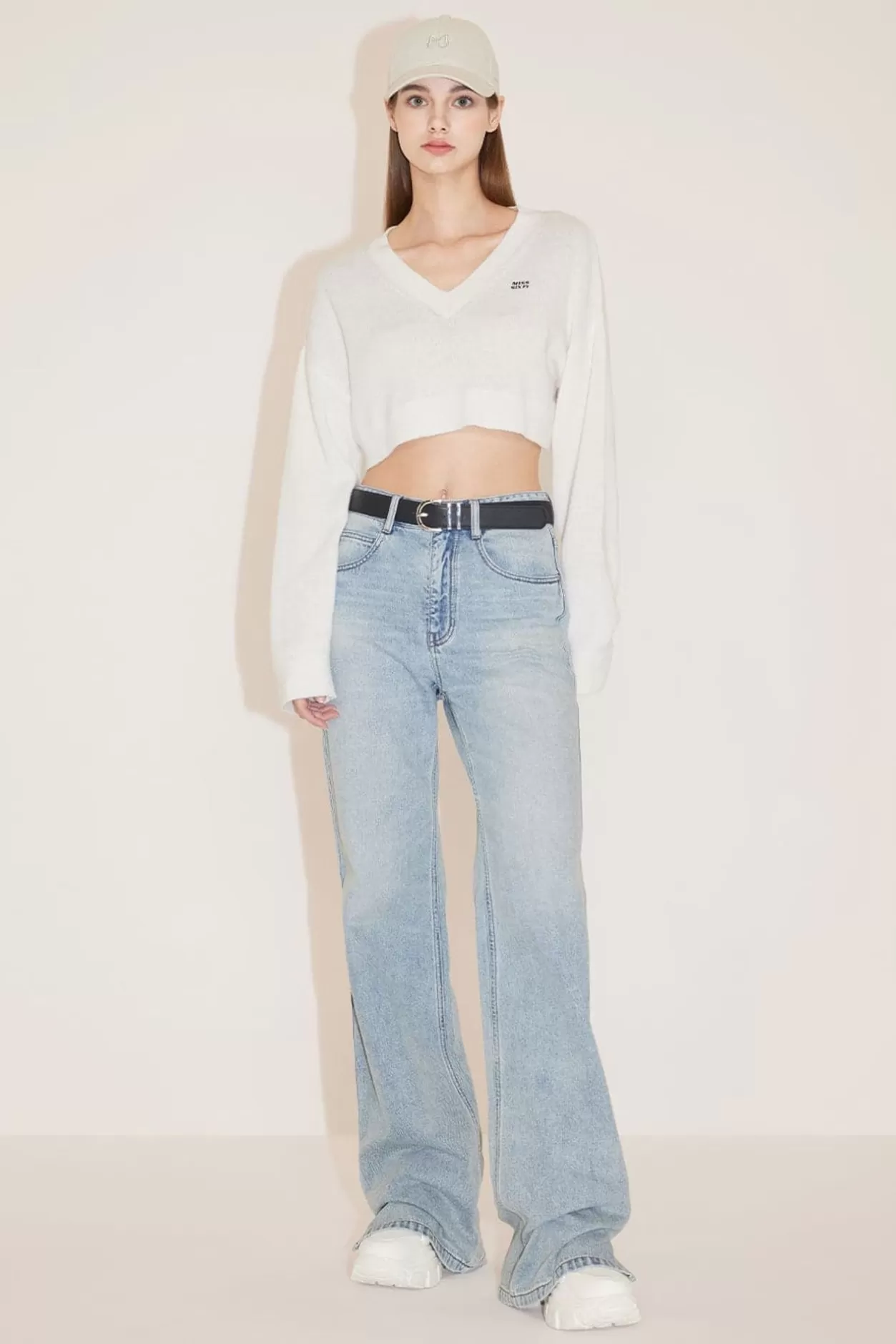 Miss Sixty Straight Fit Jeans With Split Hem Light Blue Sale