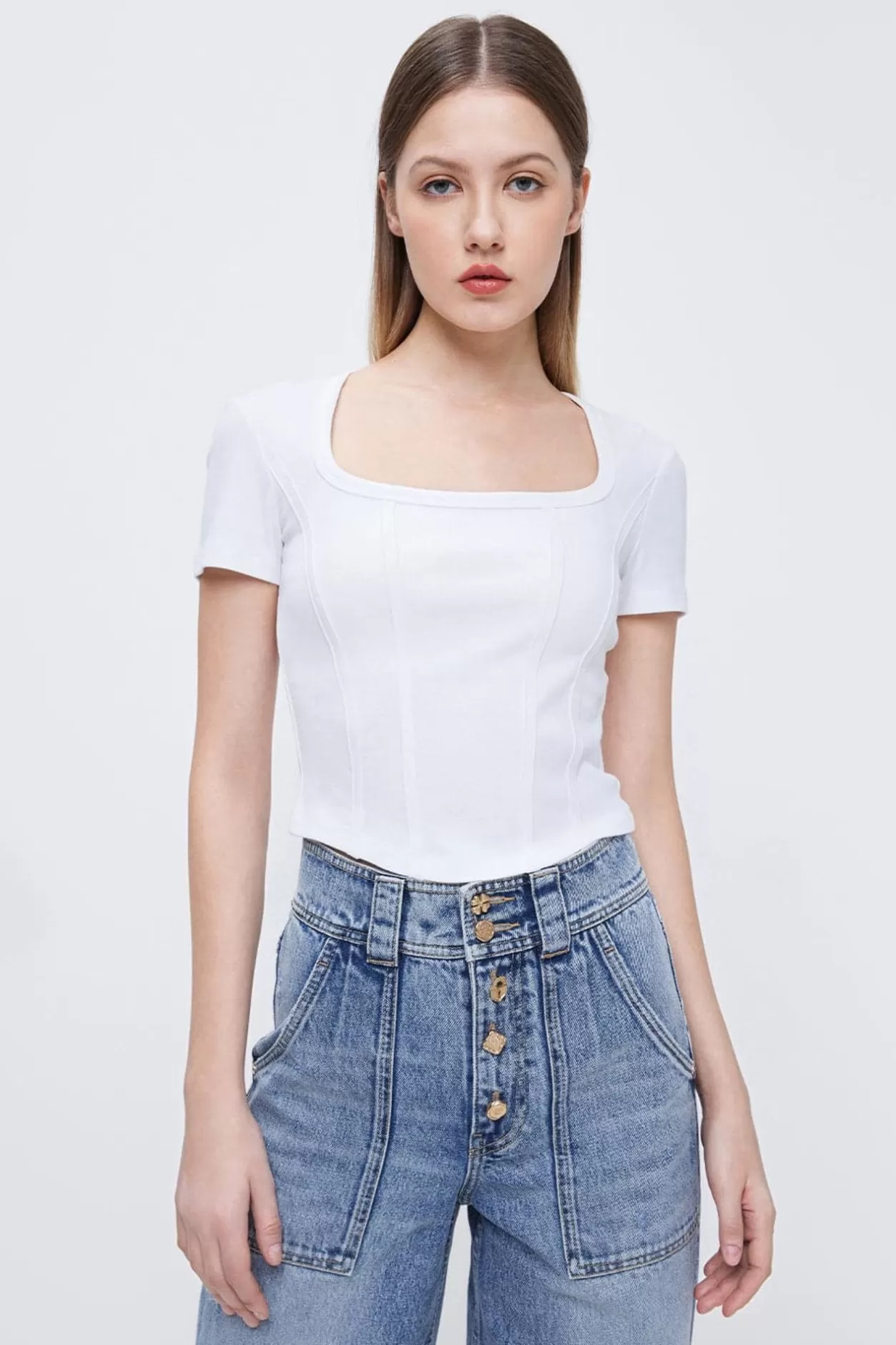 Miss Sixty Stretch Fit Cropped T-Shirt Clearance