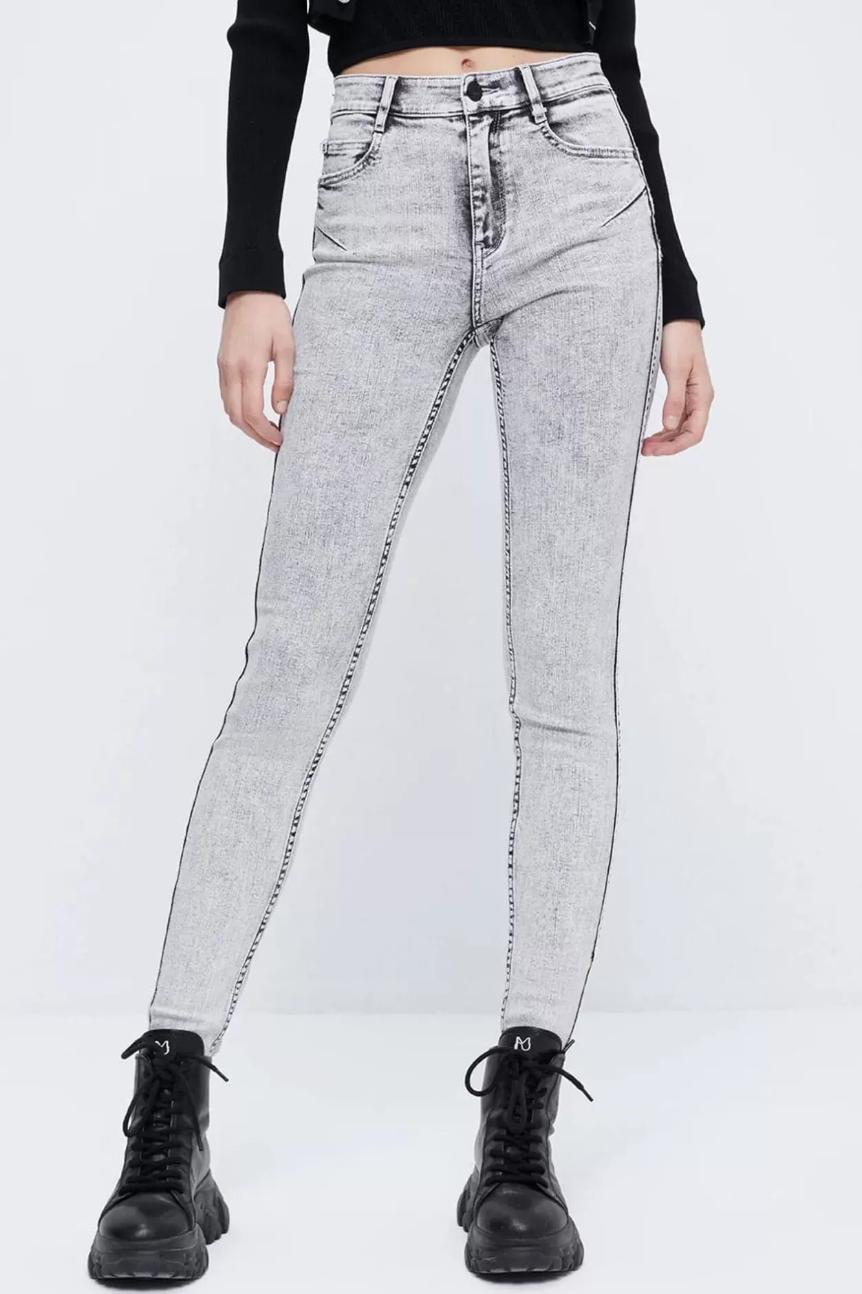 Miss Sixty Stretch Skinny Fit Jeans Light Grey Clearance