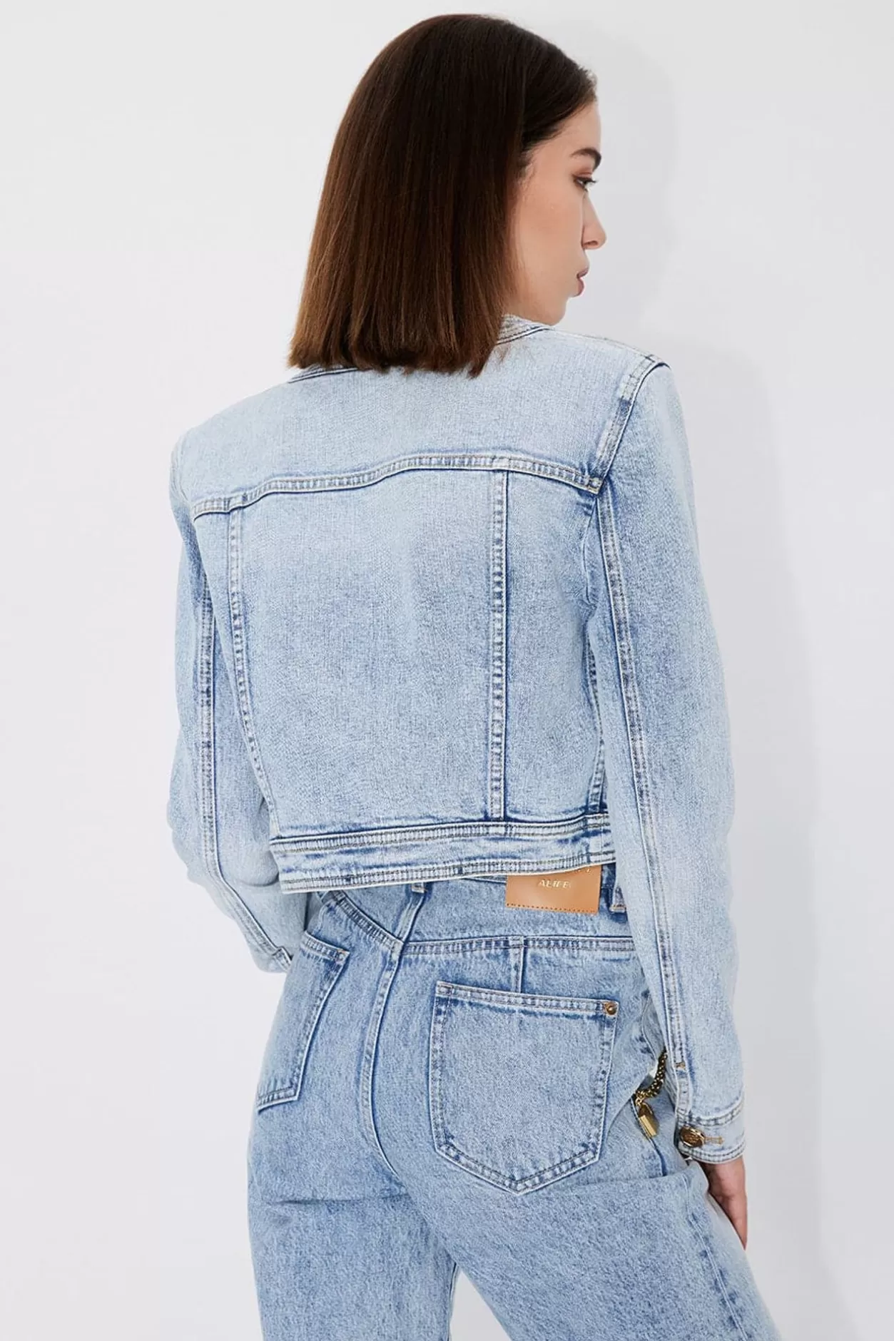 Miss Sixty Stylish Cropped Denim Jacket Middle Blue Best Sale